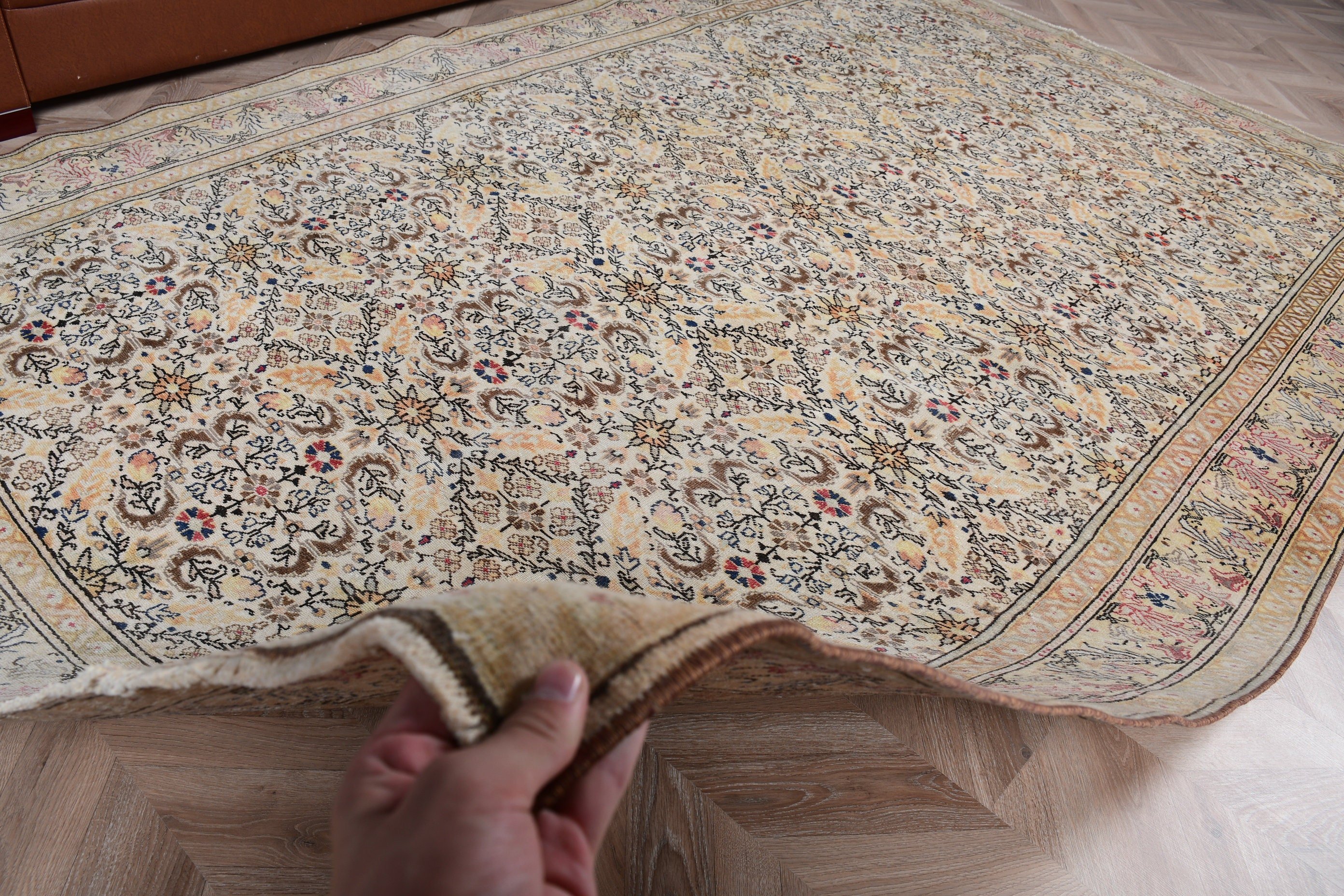 Antique Rugs, Vintage Rug, Turkish Rug, Oriental Rug, Beige  6.3x9.6 ft Large Rugs, Decorative Rug, Salon Rug, Dining Room Rug