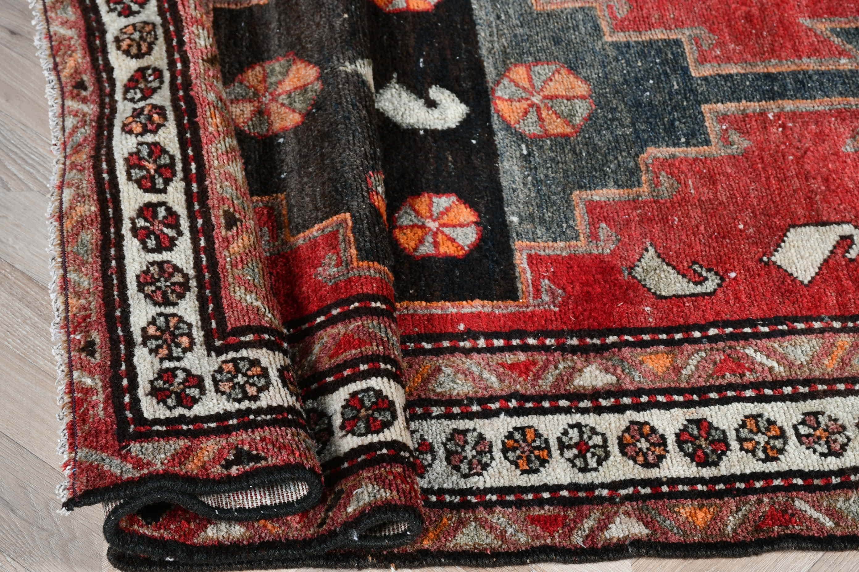 Boho Rug, Oriental Rug, Vintage Rugs, Entry Rug, Red  3.3x6.4 ft Accent Rugs, Bedroom Rugs, Turkish Rug