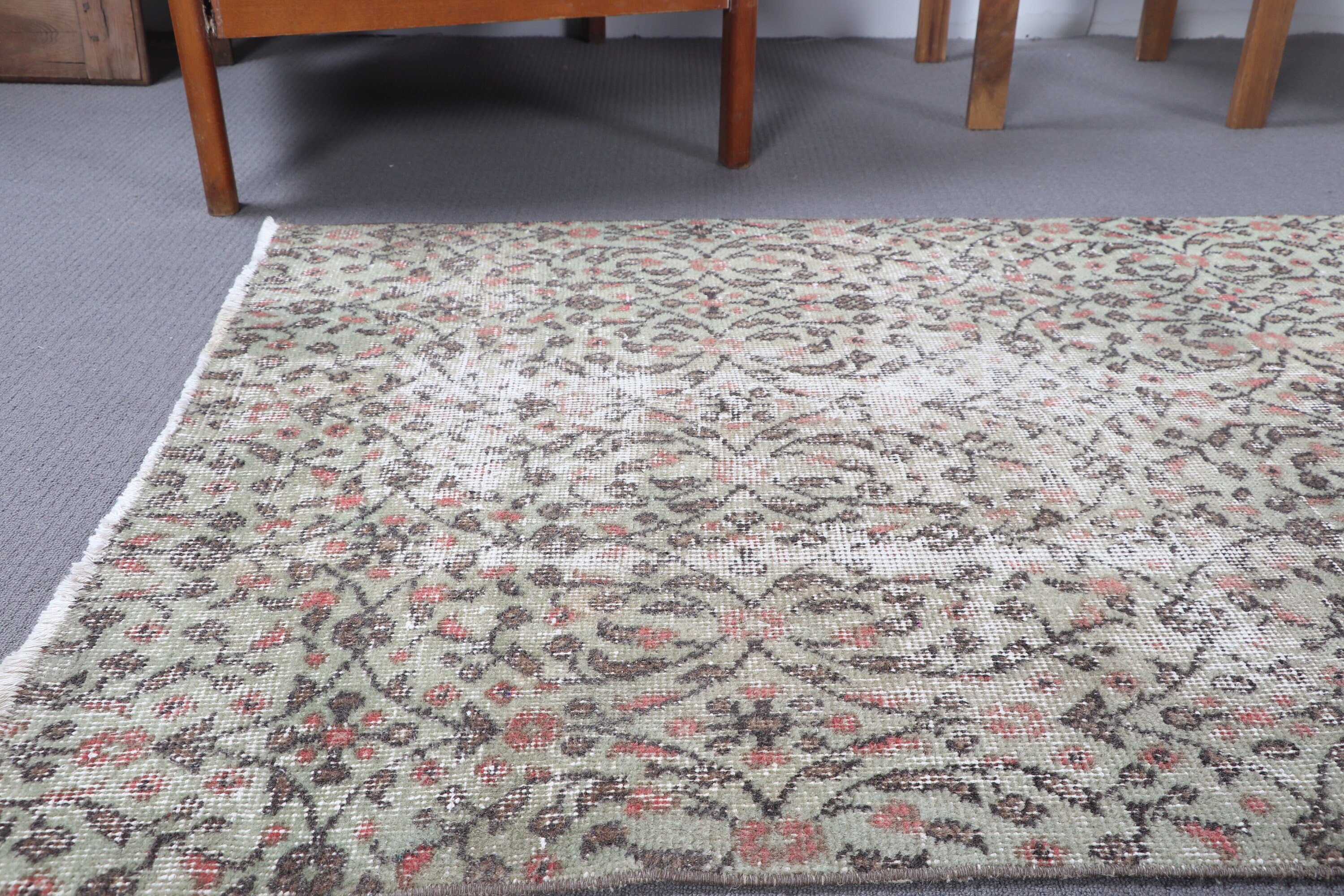 Turkish Rugs, Office Rug, Beige Moroccan Rug, Kitchen Rug, Vintage Rugs, Antique Rug, Home Decor Rug, Entry Rug, 3.2x6.5 ft Accent Rug