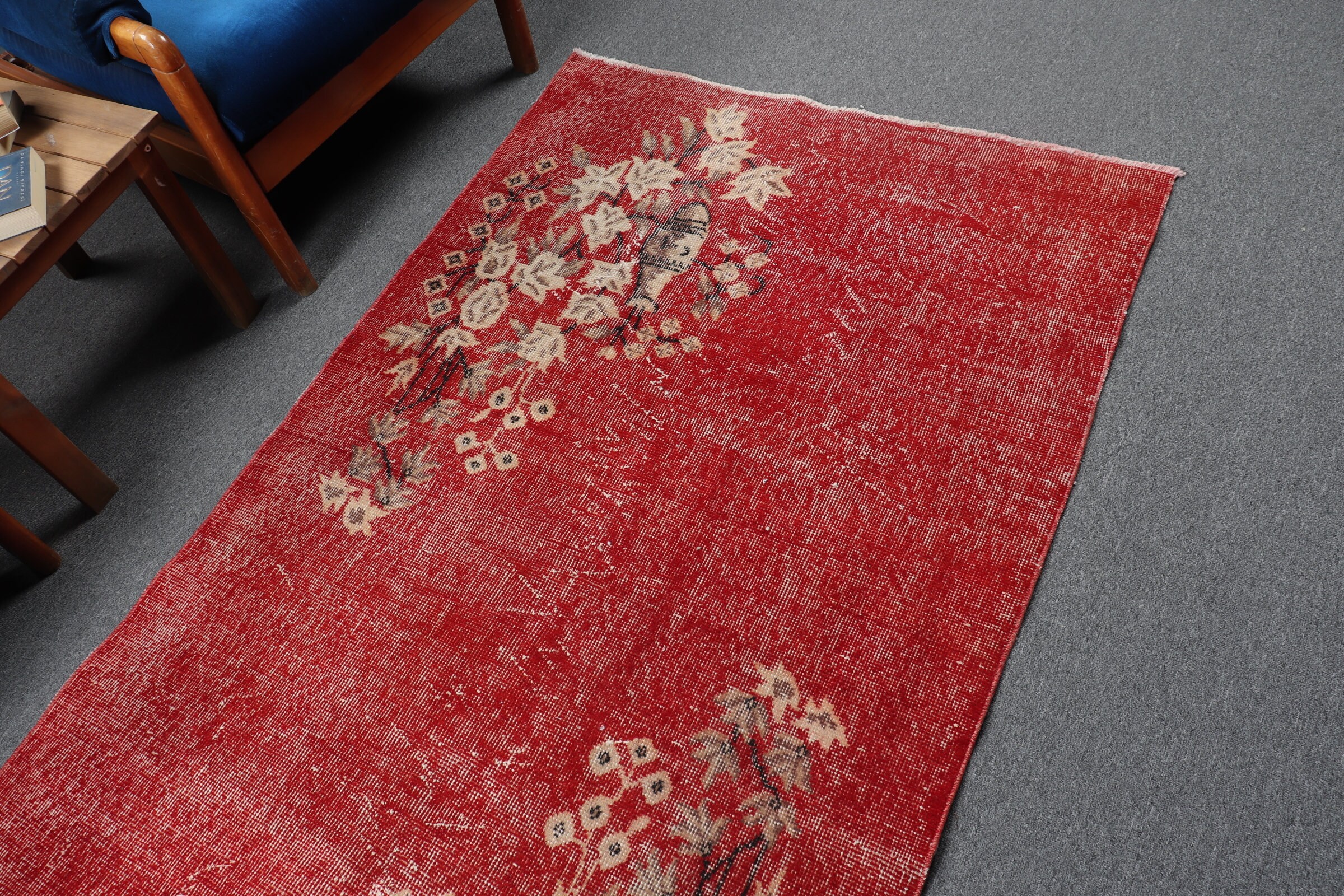 Red Kitchen Rug, 3.6x6.5 ft Accent Rug, Home Decor Rugs, Turkish Rug, Entry Rug, Bedroom Rugs, Rugs for Kitchen, Vintage Rug, Wool Rug