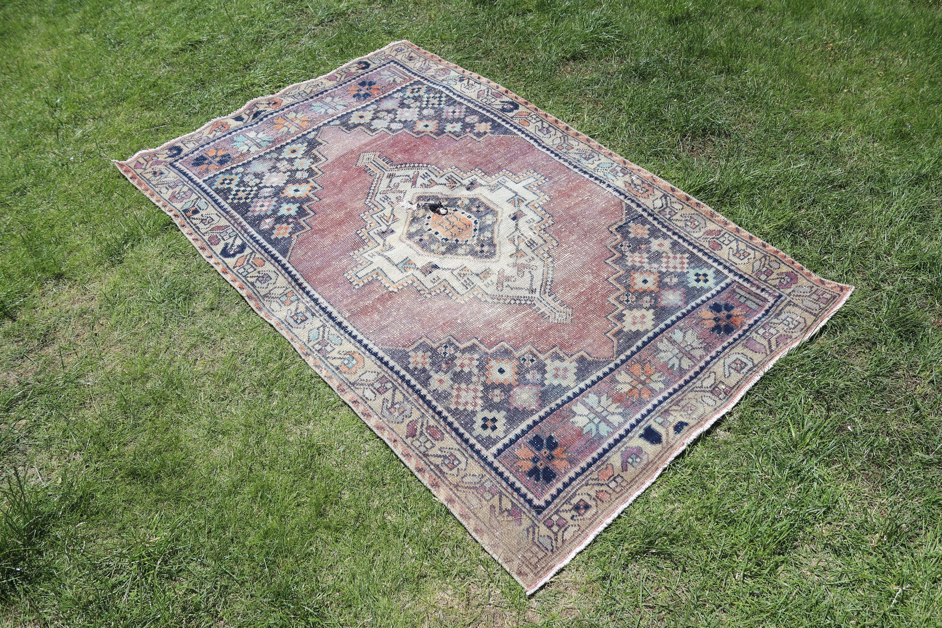 Bronze Floor Rug, Turkish Rug, Boho Accent Rugs, Bedroom Rug, Organic Rug, 3.2x5.2 ft Accent Rug, Vintage Rug, Moroccan Rug, Luxury Rug