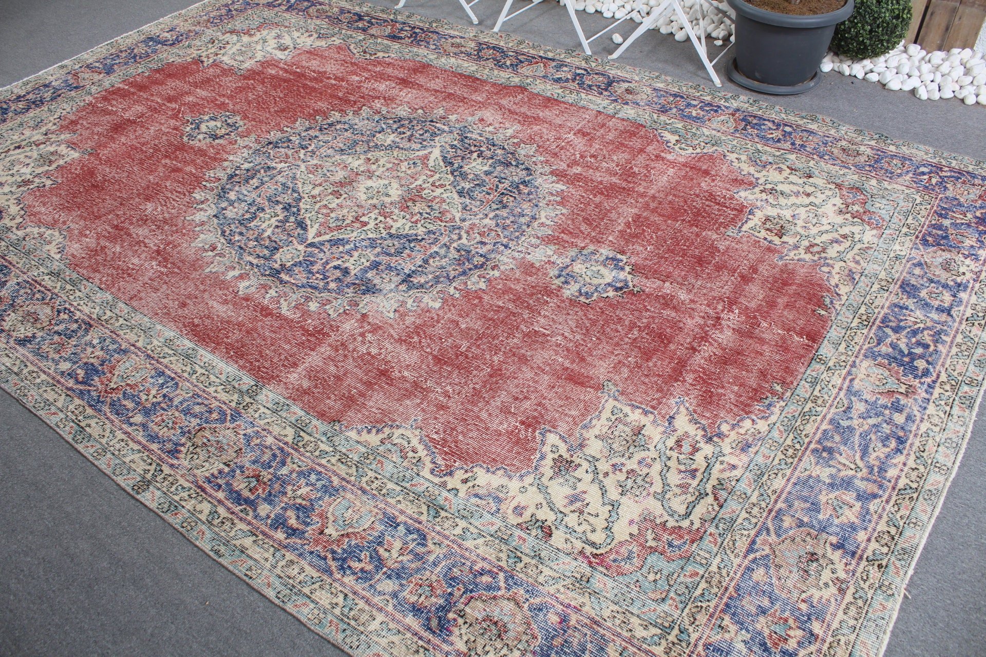 Saloon Rug, Red Wool Rugs, Cool Rug, Rugs for Saloon, Dining Room Rugs, Oriental Rug, Vintage Rug, 7.1x11 ft Oversize Rugs, Turkish Rug