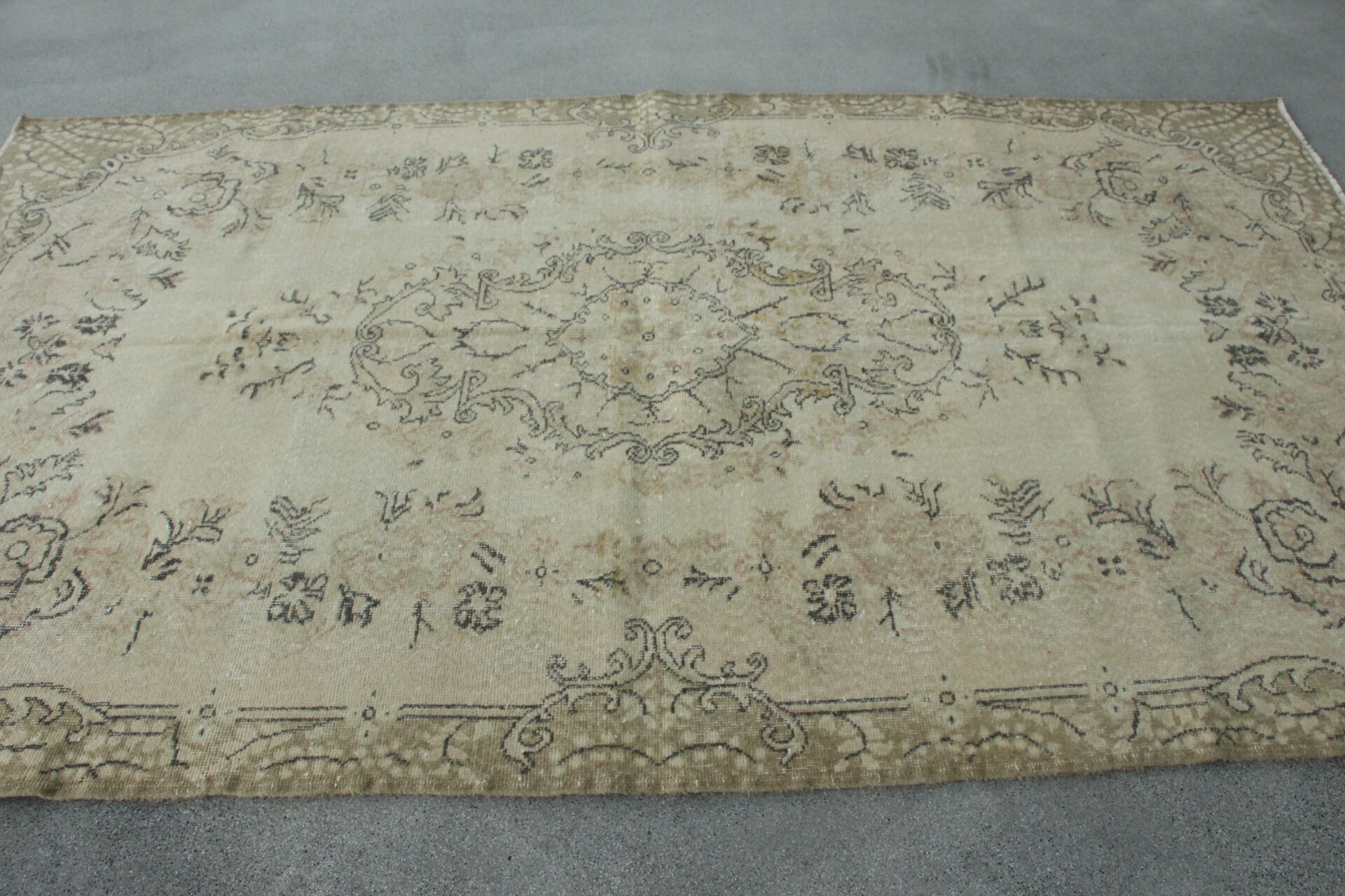 Yemek Odası Halısı, Tasarımcı Halısı, Türk Halısı, Vintage Halı, 5.3x9.4 ft Büyük Halılar, Yün Halısı, Yatak Odası Halıları, Kahverengi Antika Halı