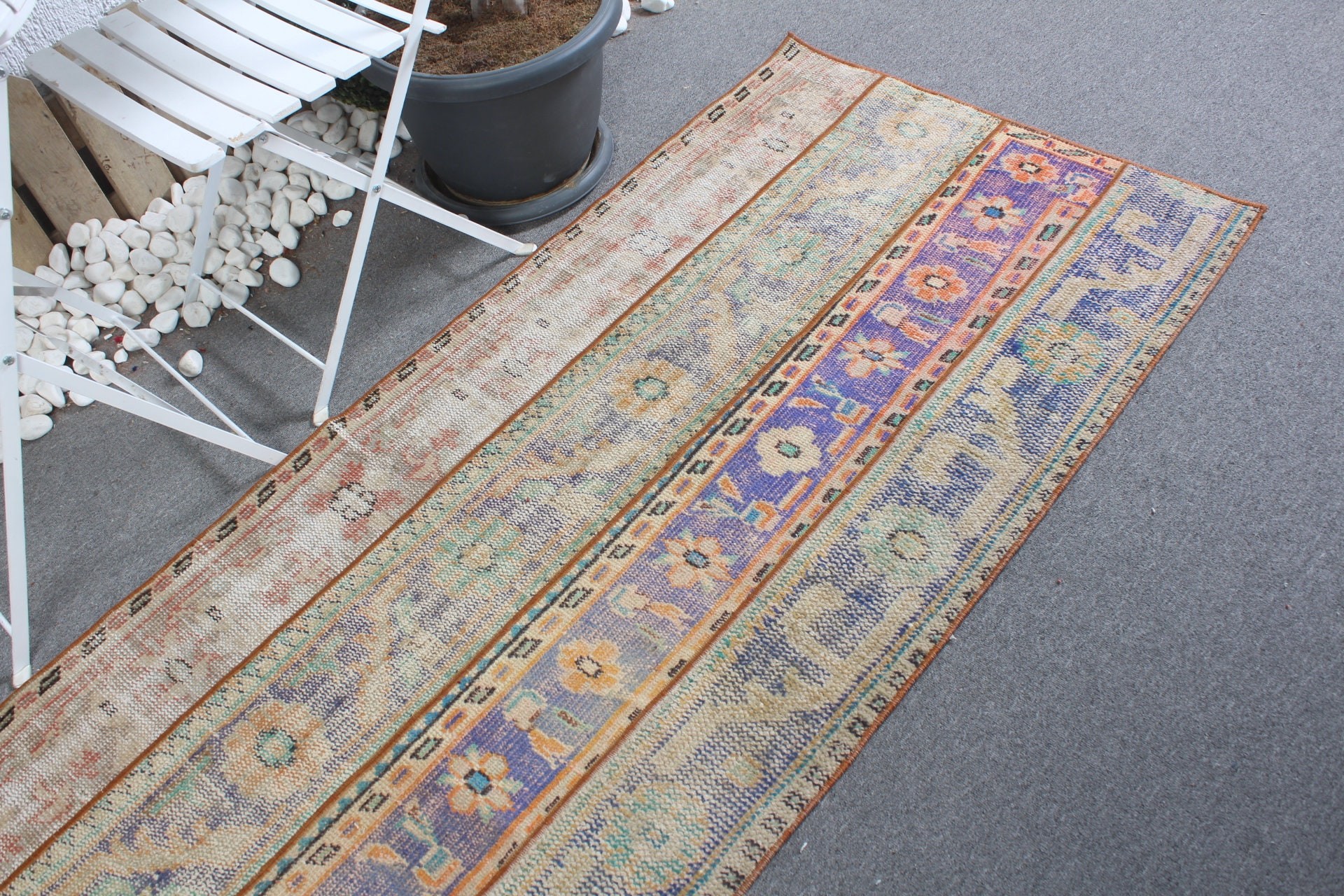 Stair Rug, Rugs for Corridor, Floor Rug, Blue Oriental Rug, Turkish Rug, Oriental Rugs, Vintage Rugs, 2.8x8.9 ft Runner Rug, Turkey Rug