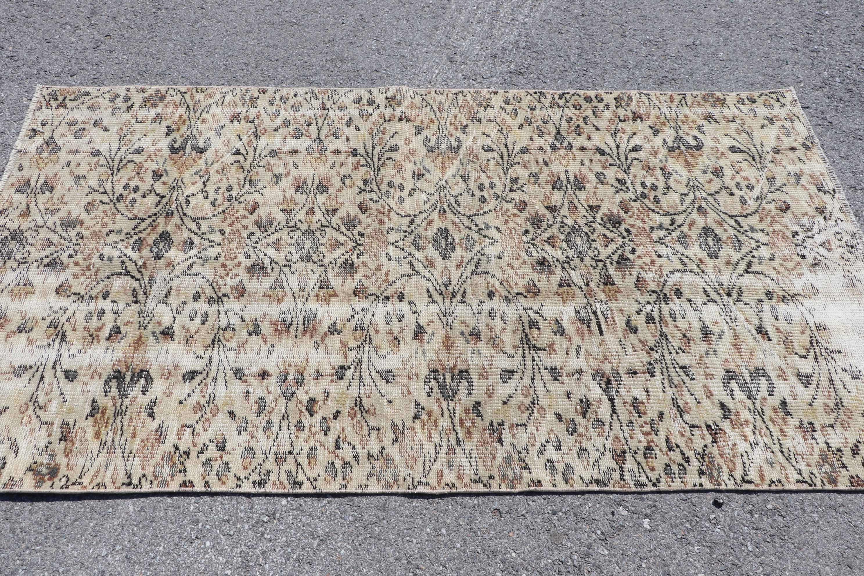 Turkish Rugs, Brown Anatolian Rug, Turkey Rug, Bedroom Rug, Entry Rugs, Vintage Rug, 3.5x6.5 ft Accent Rug, Antique Rugs, Kitchen Rug