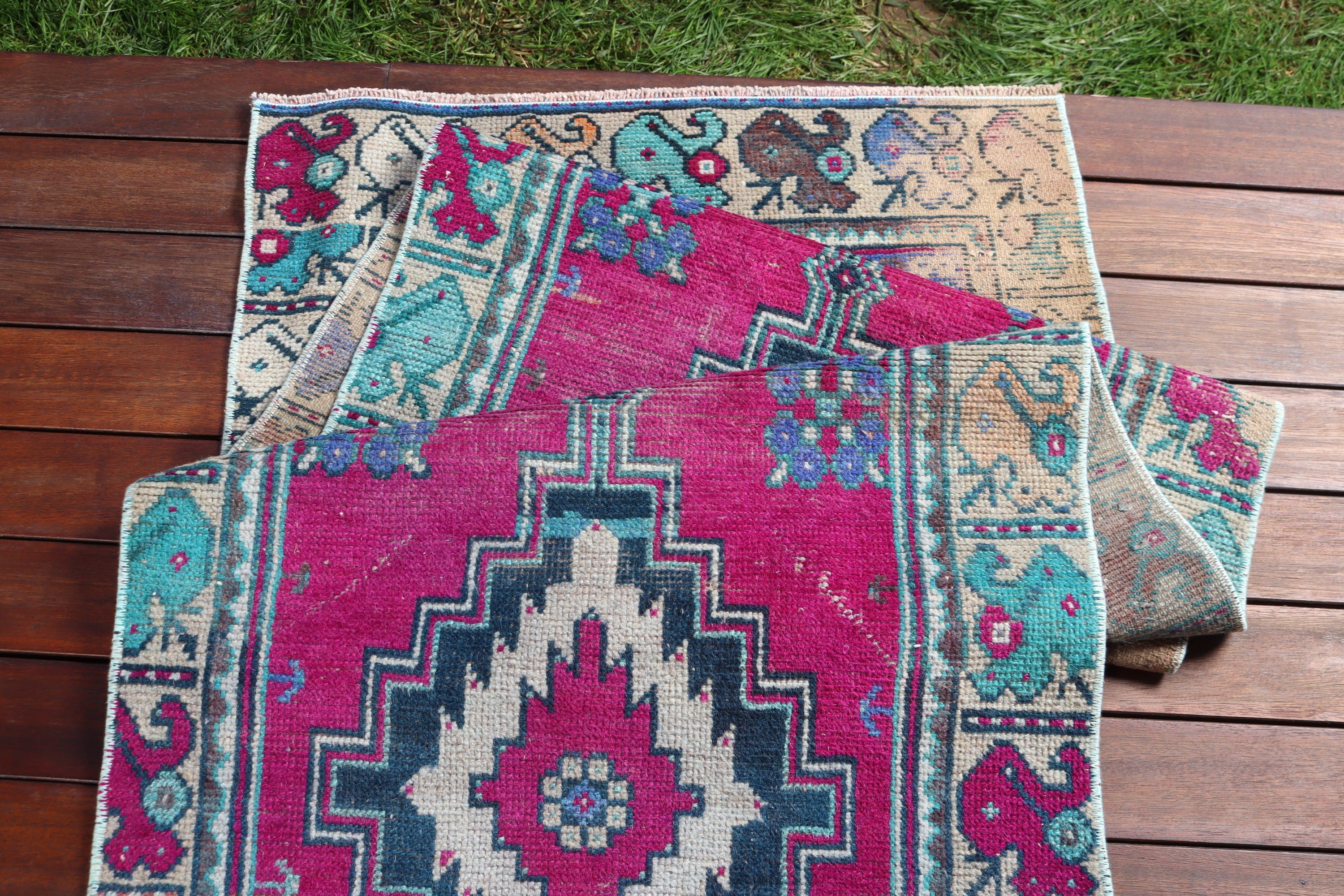 Beni Ourain Runner Rug, Turkish Rug, Vintage Rugs, 2.4x9.6 ft Runner Rugs, Rugs for Stair, Kitchen Rug, Pink Cool Rug, Statement Rugs