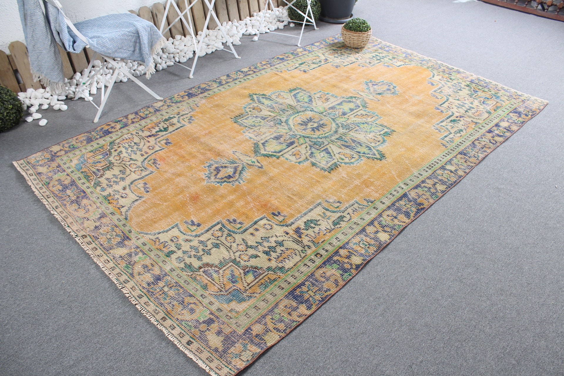 Orange Bedroom Rug, 5.5x8.7 ft Large Rugs, Vintage Rugs, Oriental Rug, Salon Rug, Boho Rug, Bedroom Rug, Rugs for Bedroom, Turkish Rug