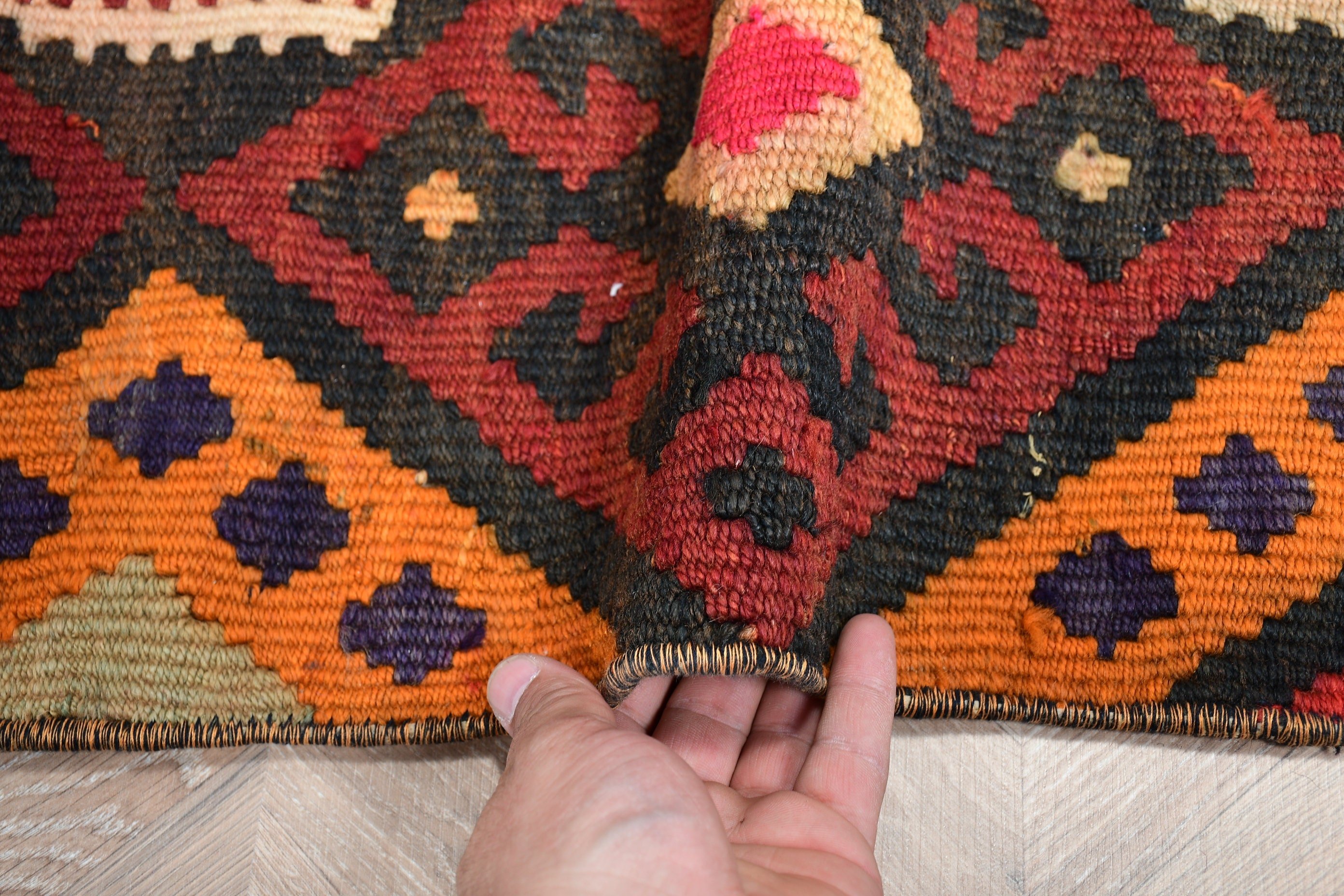 Ofis Halıları, Kilim, Türk Halısı, Siyah Soğuk Halı, Fas Halısı, Mutfak Halısı, Merdiven Halısı, Vintage Halı, 2,2x11,4 ft Yolluk Halısı