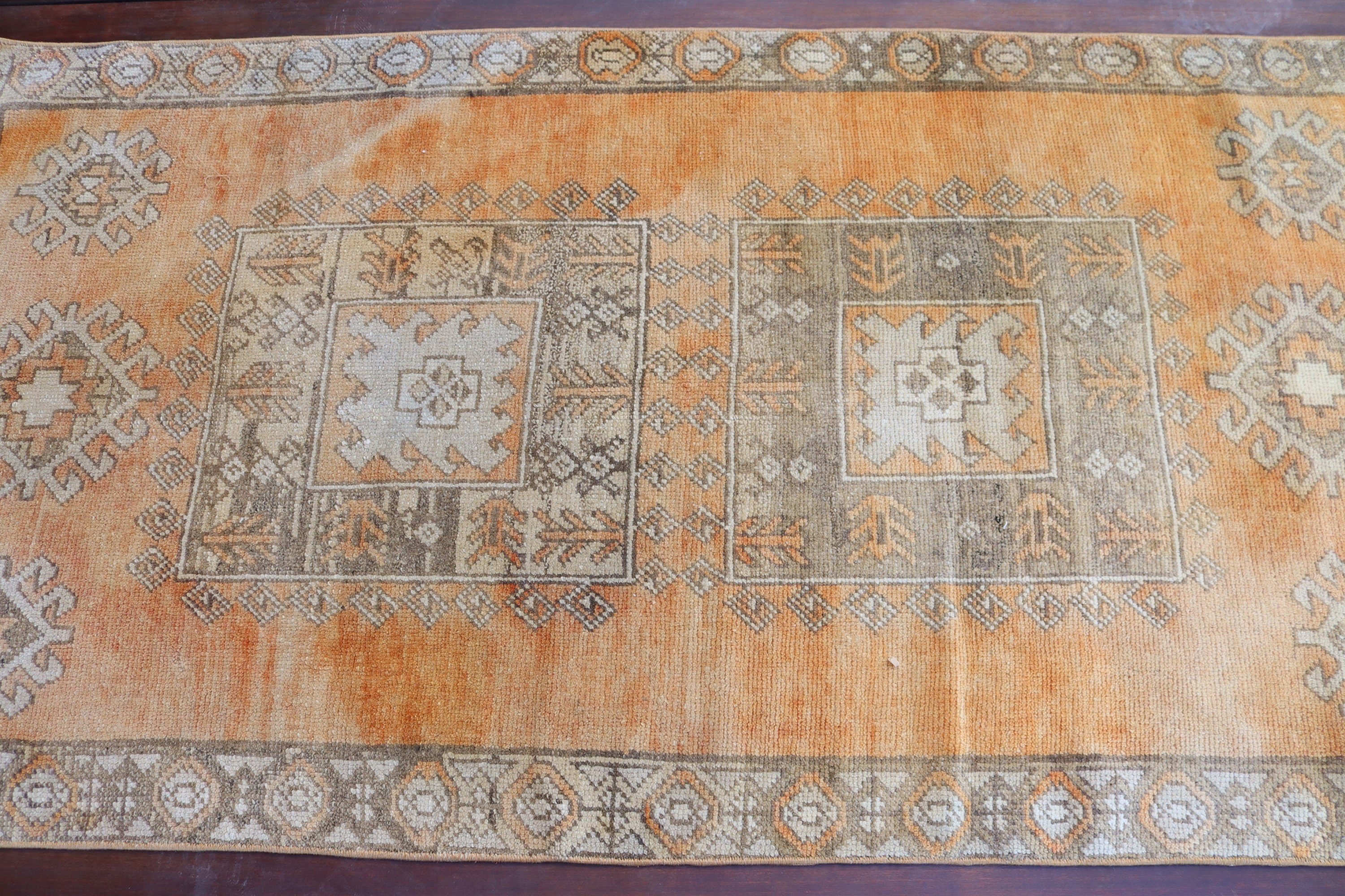 Türk Halısı, Dekoratif Halılar, Boho Halılar, 3,2x6,2 ft Vurgu Halısı, Turuncu Ev Dekor Halıları, Vintage Halı, Giriş Halıları, Açıklama Halısı