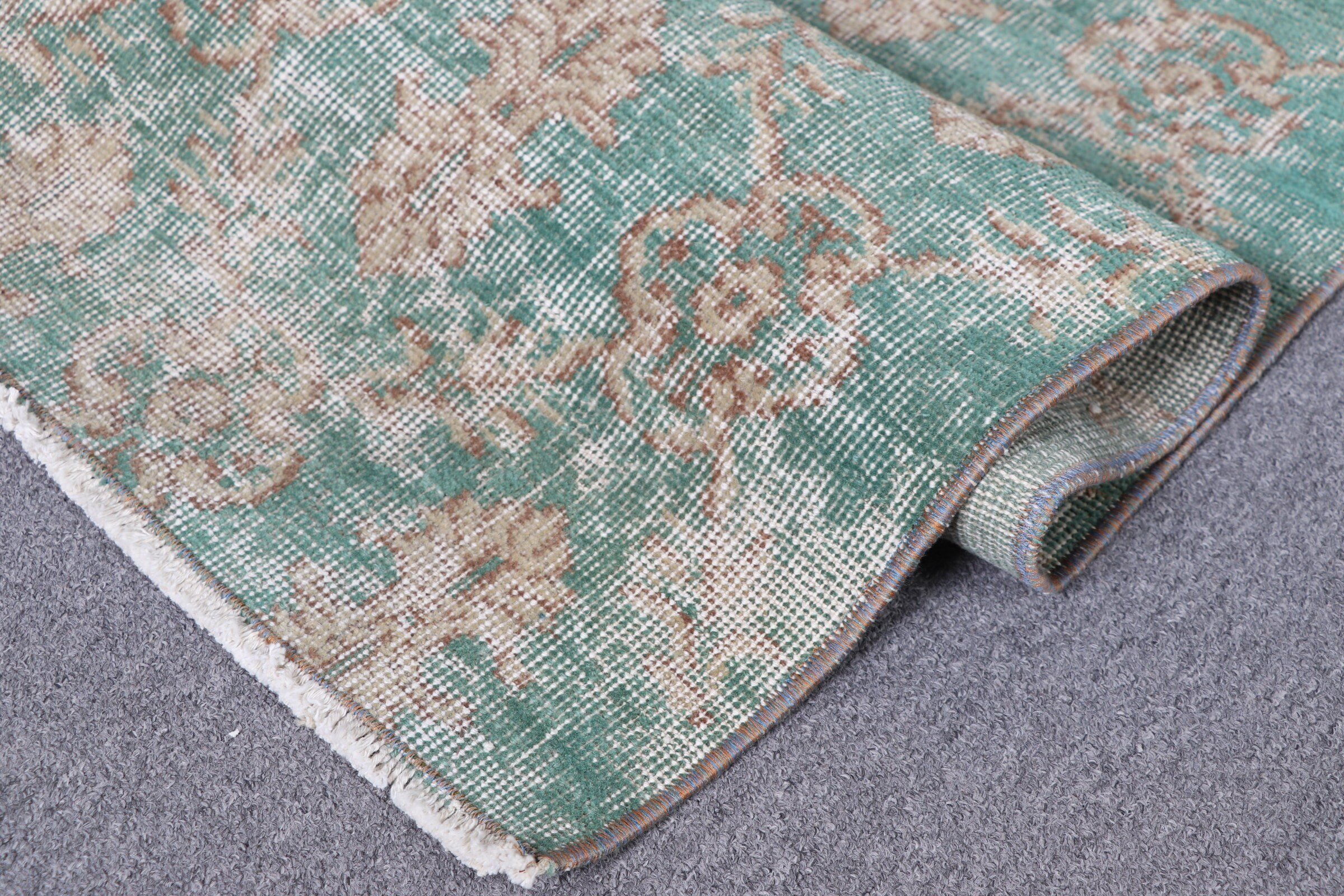 Kitchen Rugs, Turkish Rug, Home Decor Rug, Vintage Rug, 3.5x6.3 ft Accent Rug, Green Wool Rug, Aesthetic Rug, Rugs for Bedroom, Bedroom Rug