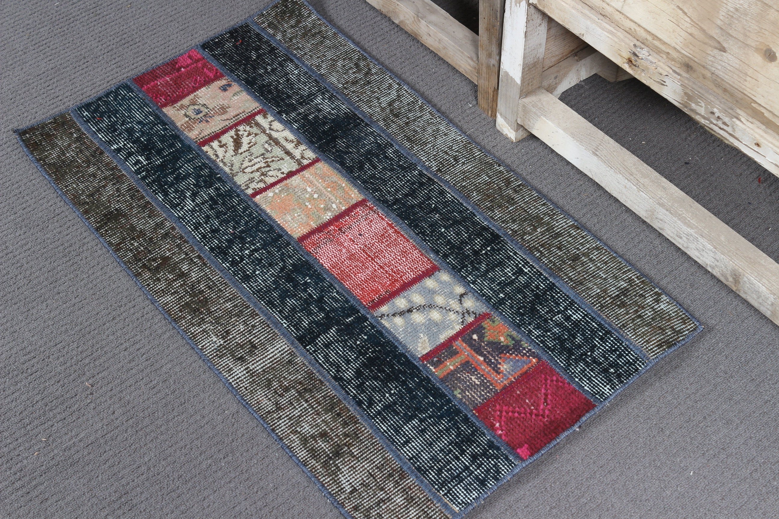 Car Mat Rug, Oriental Rugs, 1.7x3 ft Small Rug, Turkish Rugs, Brown Wool Rugs, Vintage Rugs, Rugs for Nursery, Entry Rugs, Home Decor Rug