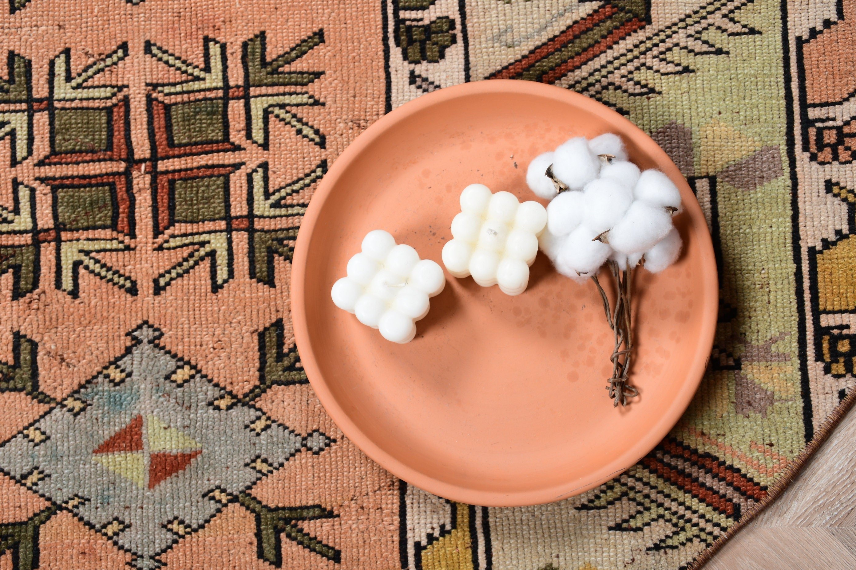 Vintage Halı, Çocuk Odası Halıları, Turuncu Mutfak Halısı, 4,3x4,3 ft Accent Halı, Çocuk Odası Halısı, Oushak Halısı, Türk Halıları, Giriş Halıları