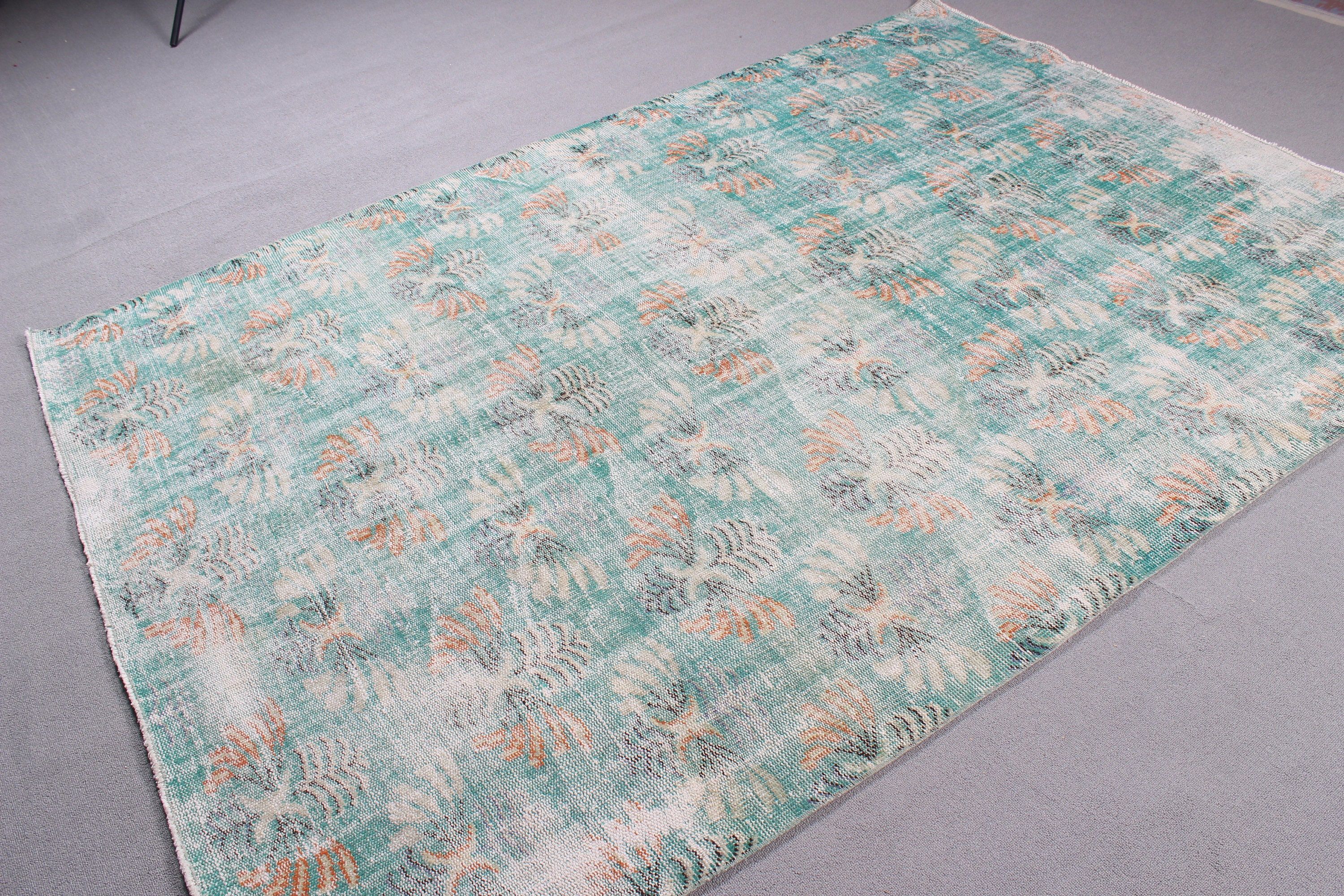 Vintage Rug, Oushak Rugs, Large Boho Rugs, Living Room Rug, Modern Rugs, 5.8x8.4 ft Large Rugs, Luxury Rug, Turkish Rug, Green Wool Rugs