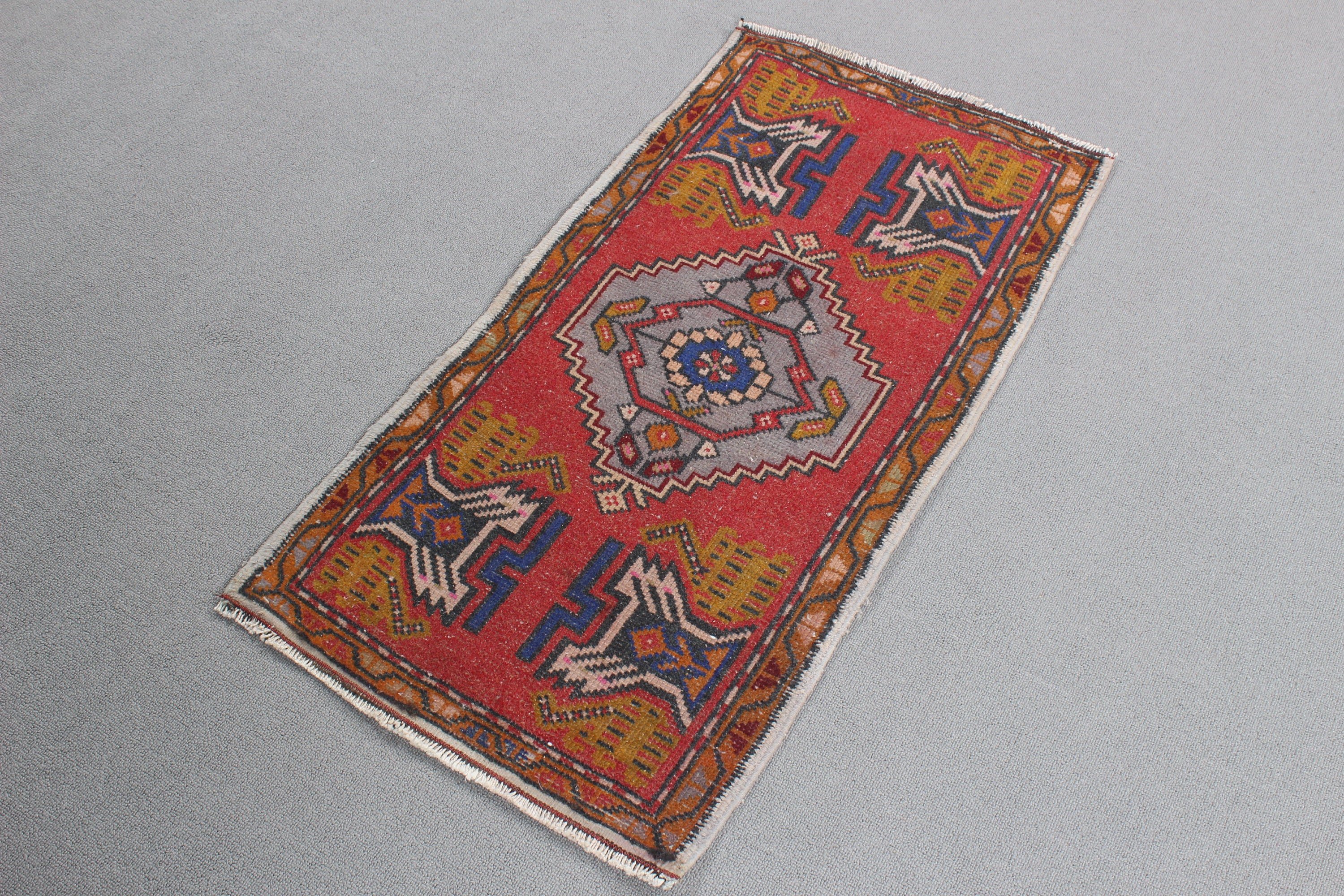 Vintage Rugs, Bedroom Rugs, Small Vintage Rug, Red Oriental Rug, 1.7x3.3 ft Small Rug, Kitchen Rug, Turkish Rugs, Small Area Rugs, Boho Rug