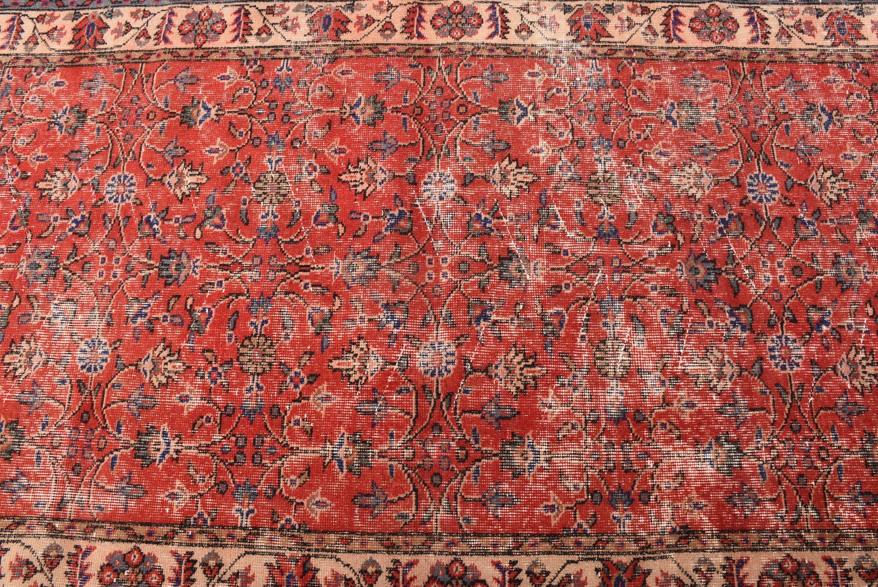 Mutfak Halıları, Kırmızı Modern Halı, 4x6,8 ft Alan Halısı, Çocuk Halıları, Boho Alan Halısı, Türk Halıları, El Dokuma Halılar, Oushak Halıları, Vintage Halı