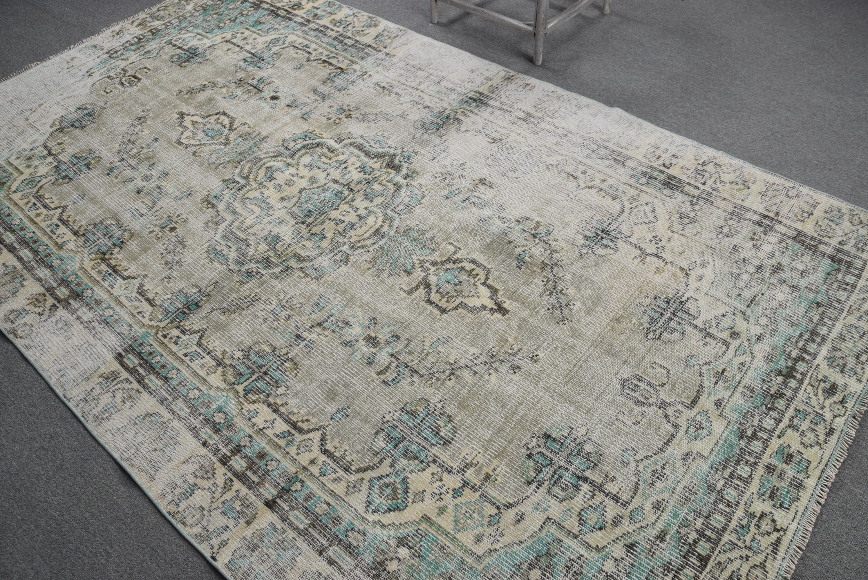 Salon Rug, Bedroom Rug, Rugs for Living Room, Turkish Rugs, Gray Wool Rug, Vintage Rugs, Anatolian Rug, 5.4x9.2 ft Large Rug, Floor Rug