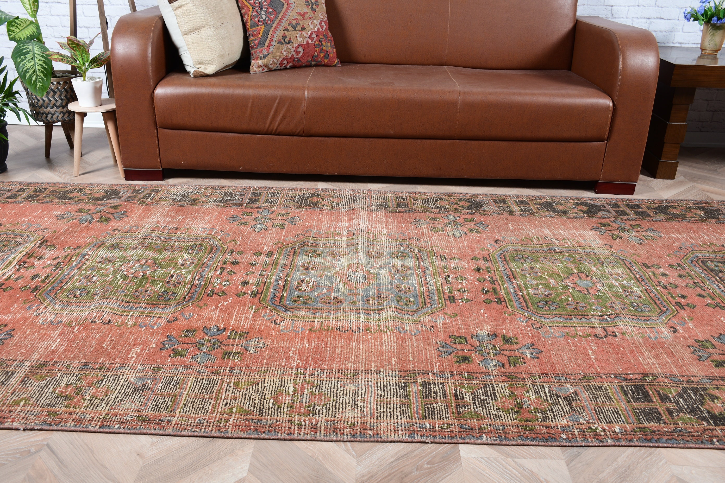 Orange Bedroom Rug, 4.5x11.5 ft Runner Rug, Stair Rug, Kitchen Rug, Rugs for Kitchen, Floor Rug, Vintage Rug, Turkish Rug