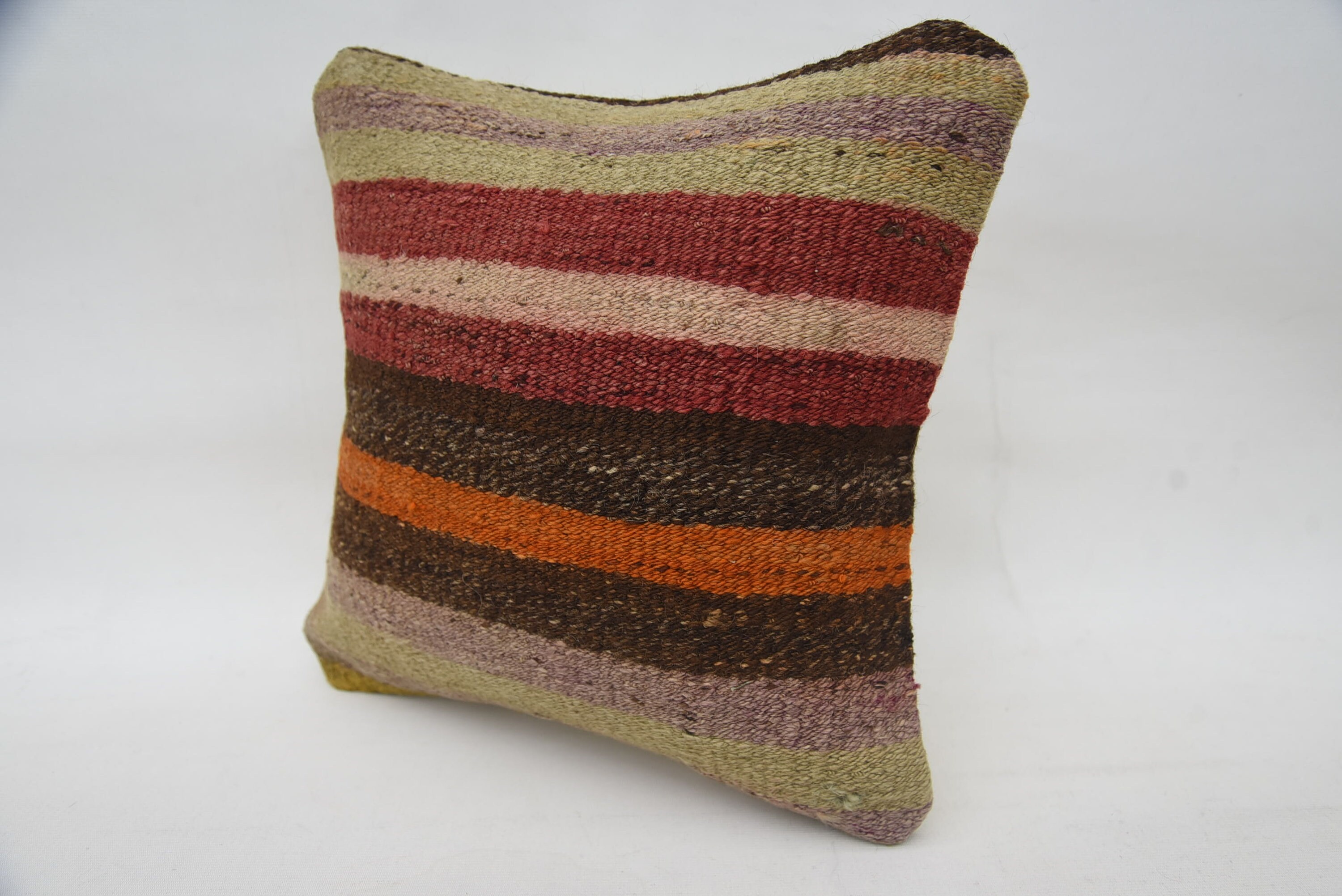 Pillow for Couch, 14"x14" Red Cushion Case, Wool Kilim Pillow Cushion Case, Handwoven Pillow, Turkish Pillow, Pillow for Sofa