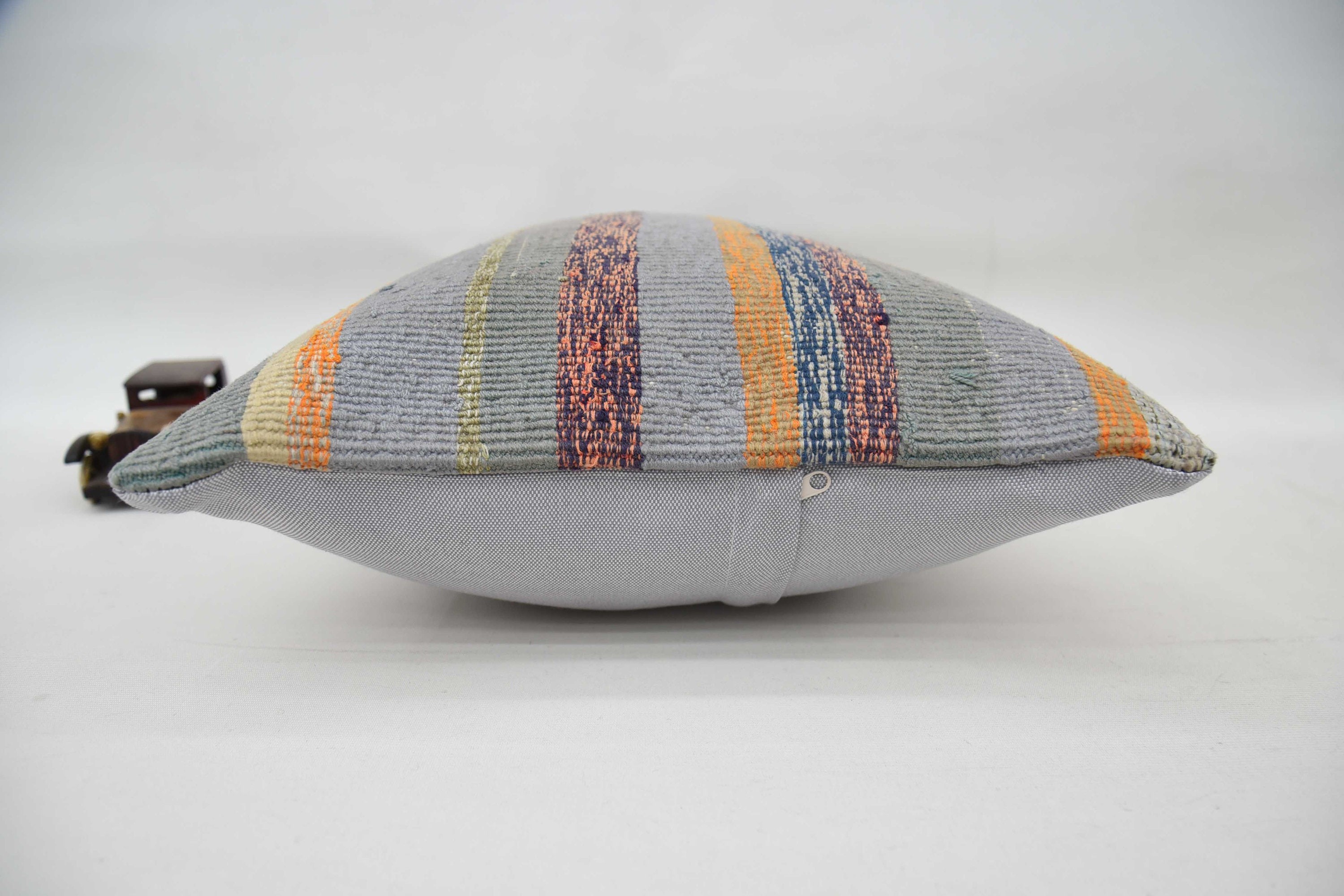 Vintage Kilim Pillow Cushion Cover, Turkish Pillow, Meditation Pillow Case, Boho Pillow, 16"x24" Gray Cushion Case, Vintage Pillow