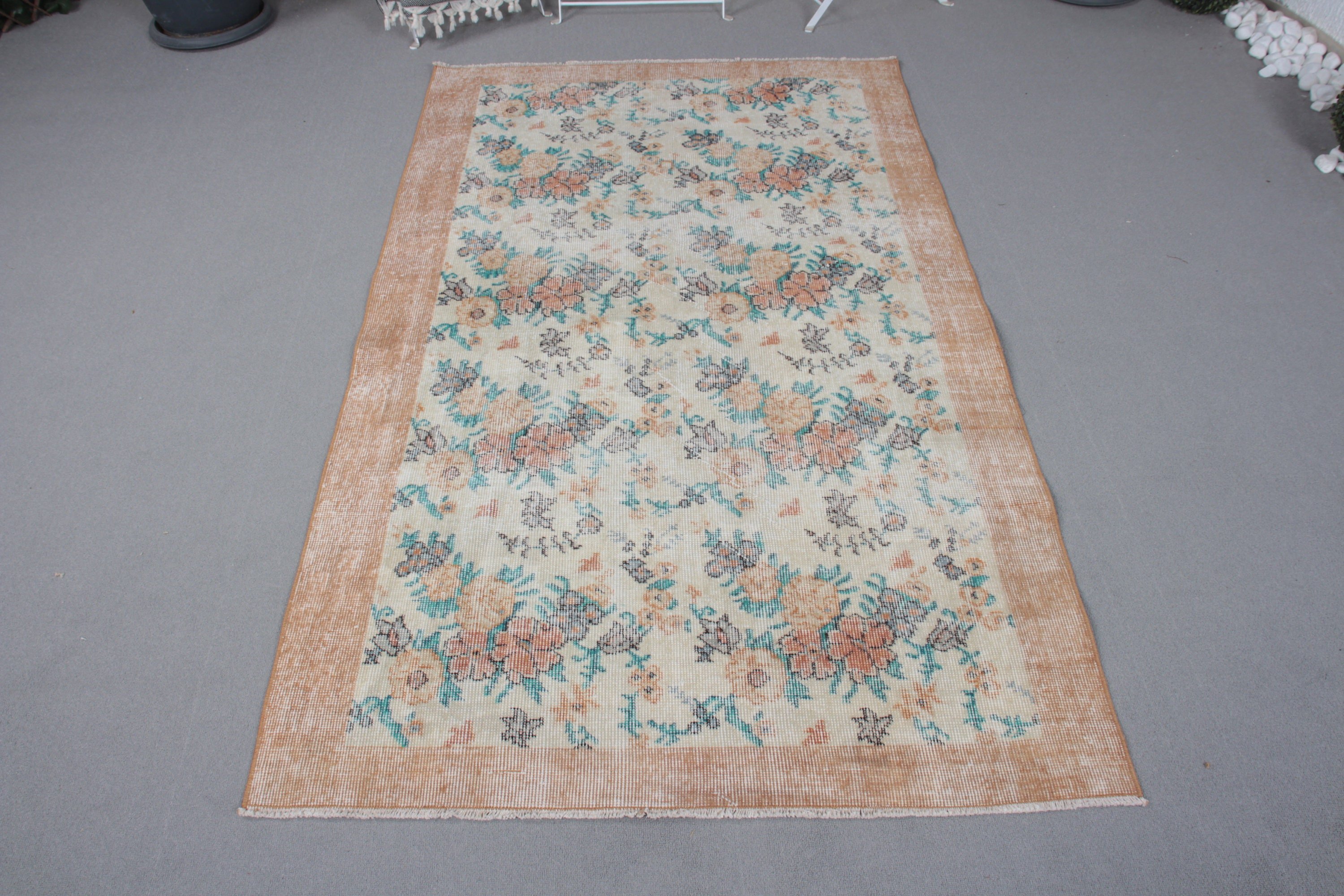 Cool Rug, Vintage Rugs, Vintage Accent Rugs, Boho Accent Rugs, 3.6x6.3 ft Accent Rugs, Statement Rugs, Turkish Rug, Beige Neutral Rugs