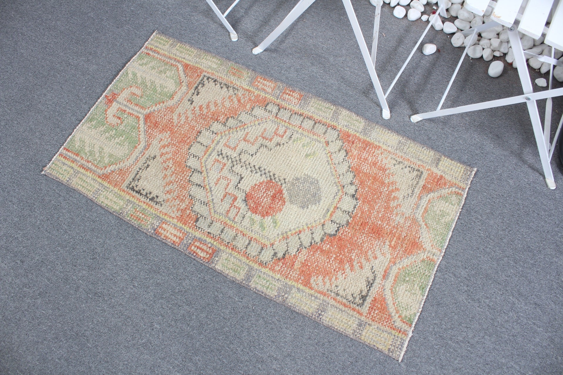 Wall Hanging Rug, 1.8x3.4 ft Small Rug, Bedroom Rug, Nursery Rugs, Muted Rug, Orange Anatolian Rug, Vintage Rug, Turkish Rug