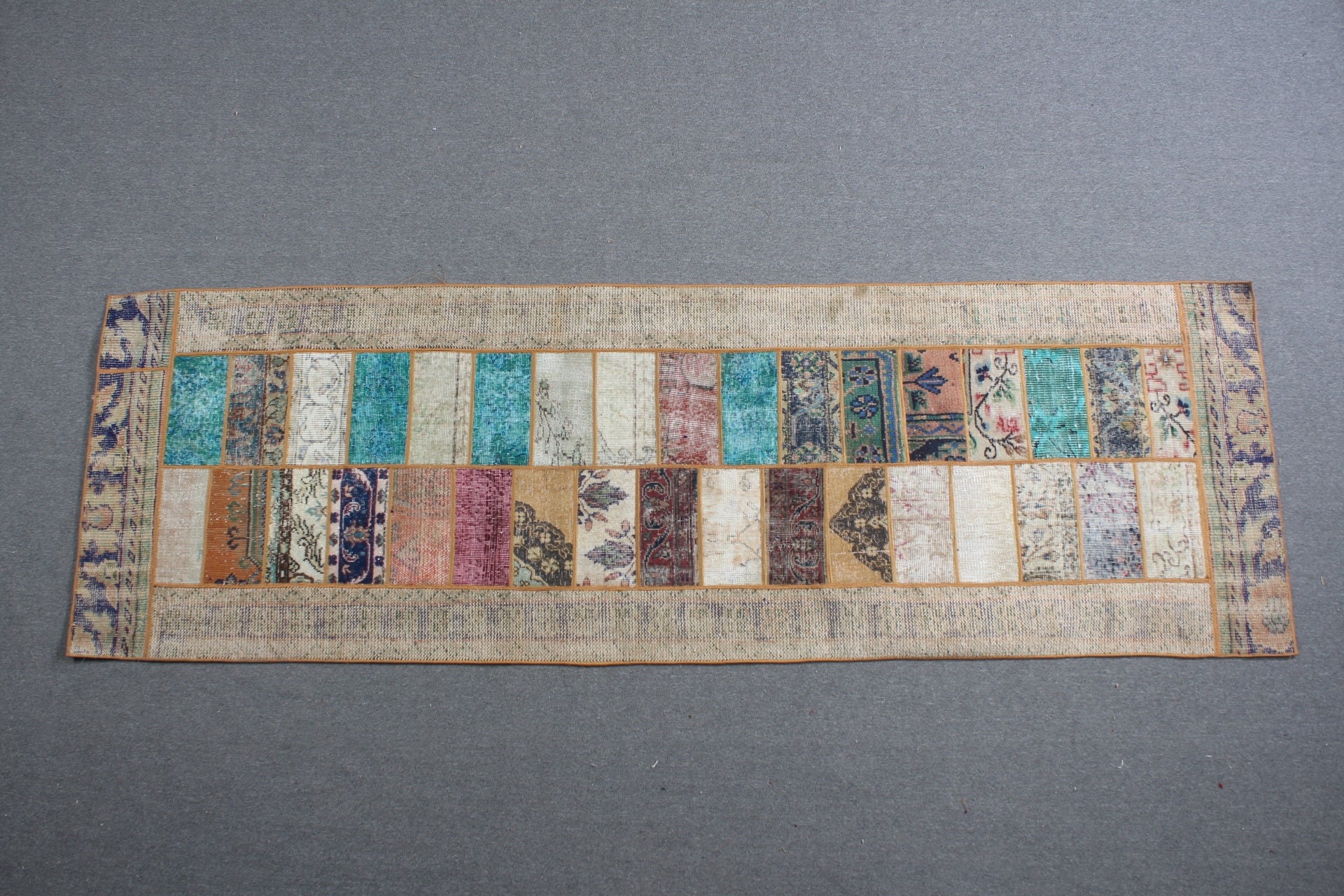 Gökkuşağı Antika Halı, Yatak Odası Halısı, Vintage Halı, 3.2x9.8 ft Runner Halıları, Türk Halıları, Runner Halıları, Koridor Halıları, Merdiven Halıları, Havalı Halılar