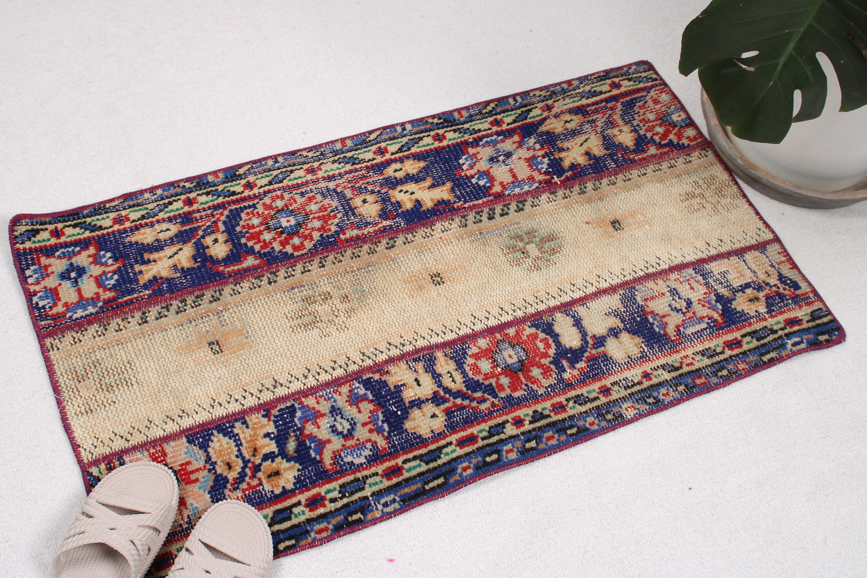 Araba Paspas Halıları, 1.8x3.2 ft Küçük Halı, Bej Ev Dekorasyonu Halıları, Vintage Halılar, Düz Dokuma Halı, Oryantal Halı, Küçük Vintage Halı, Türk Halıları