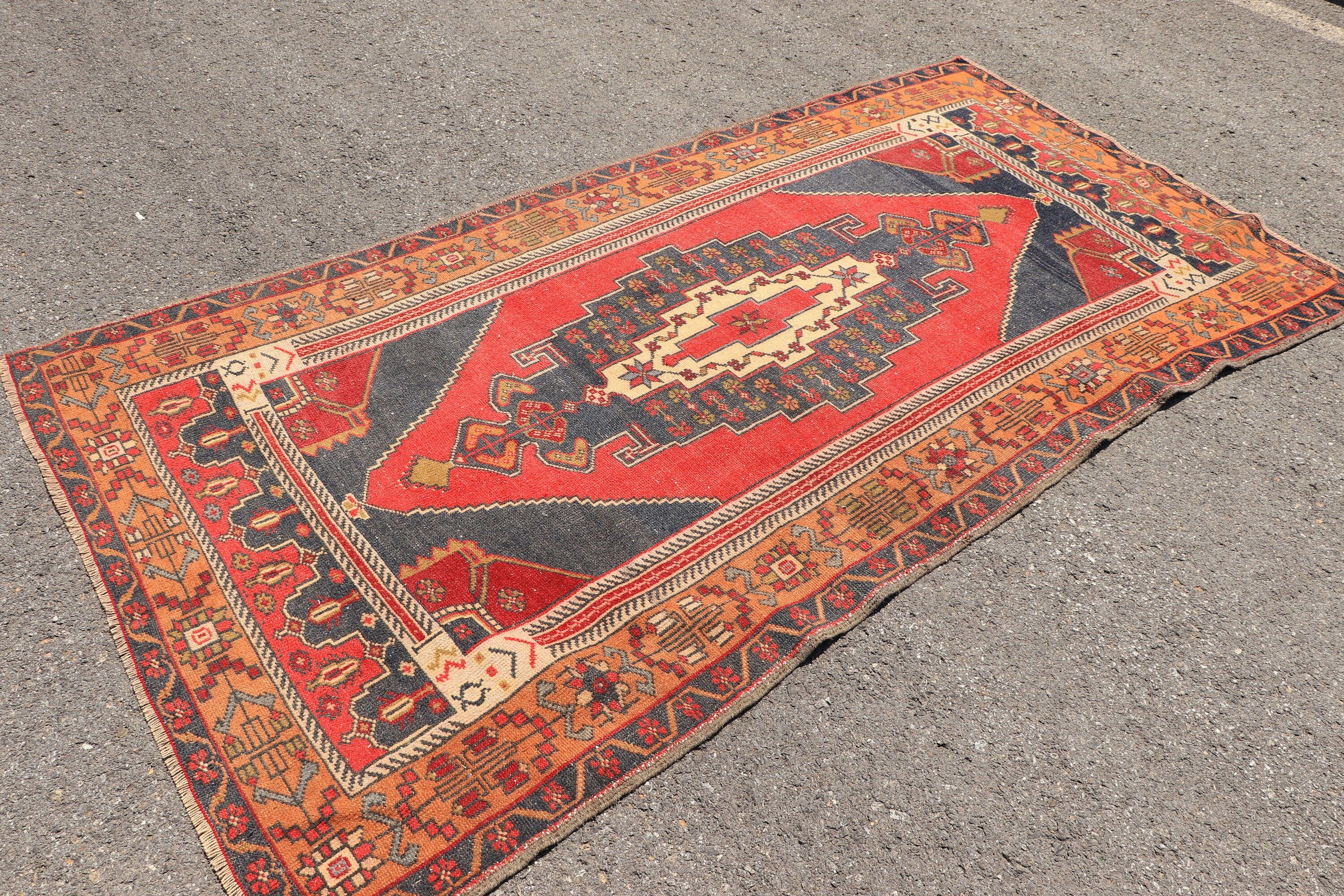 Salon Rug, Antique Rugs, Vintage Rug, Bedroom Rugs, Rugs for Bedroom, Red Kitchen Rug, 4.7x8.8 ft Large Rug, Floor Rug, Turkish Rug