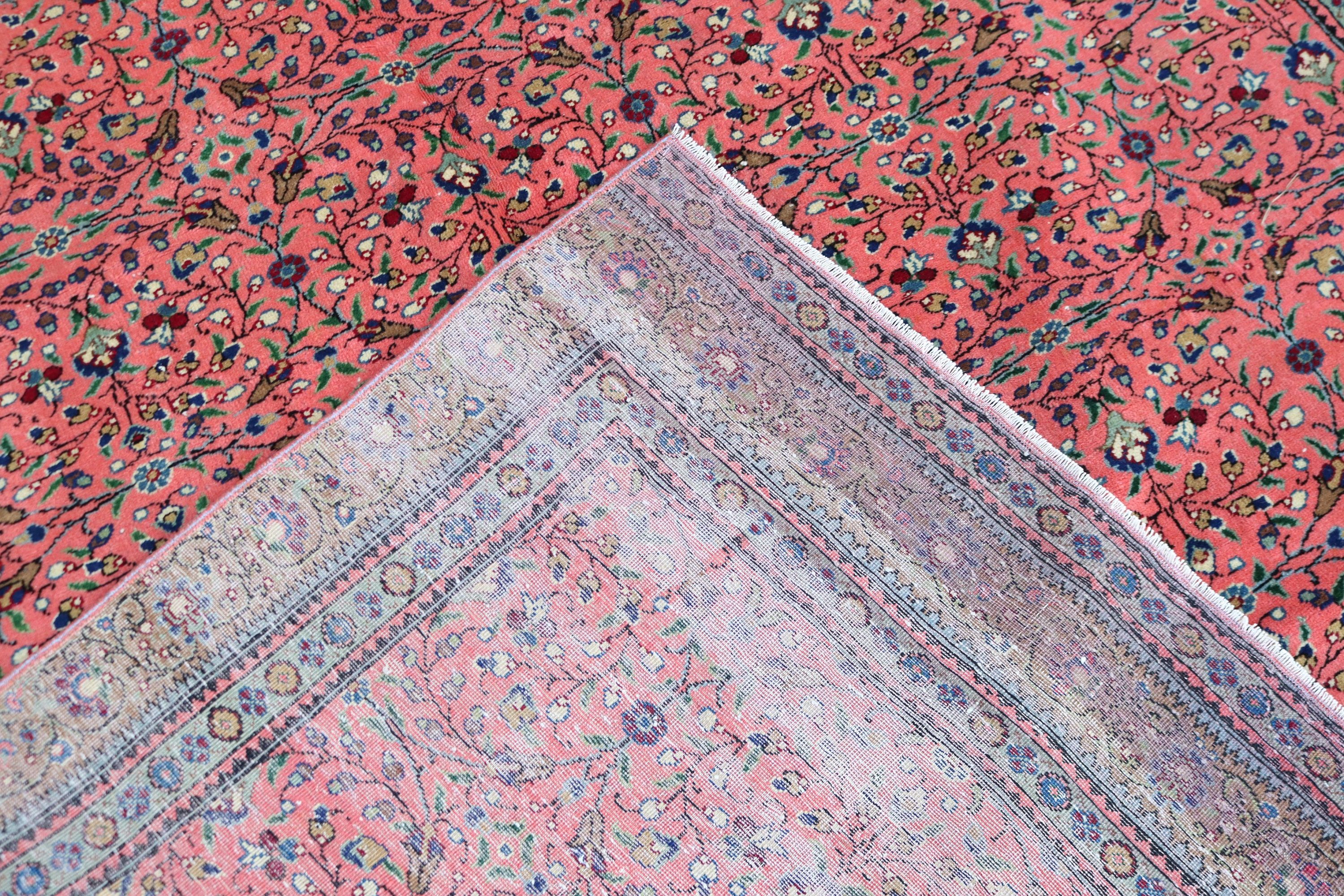 Türk Halısı, Yemek Odası Halıları, 5.7x9.4 ft Büyük Halılar, Büyük Vintage Halılar, Oushak Halısı, Pembe Ev Dekor Halıları, Açıklama Halıları, Vintage Halı