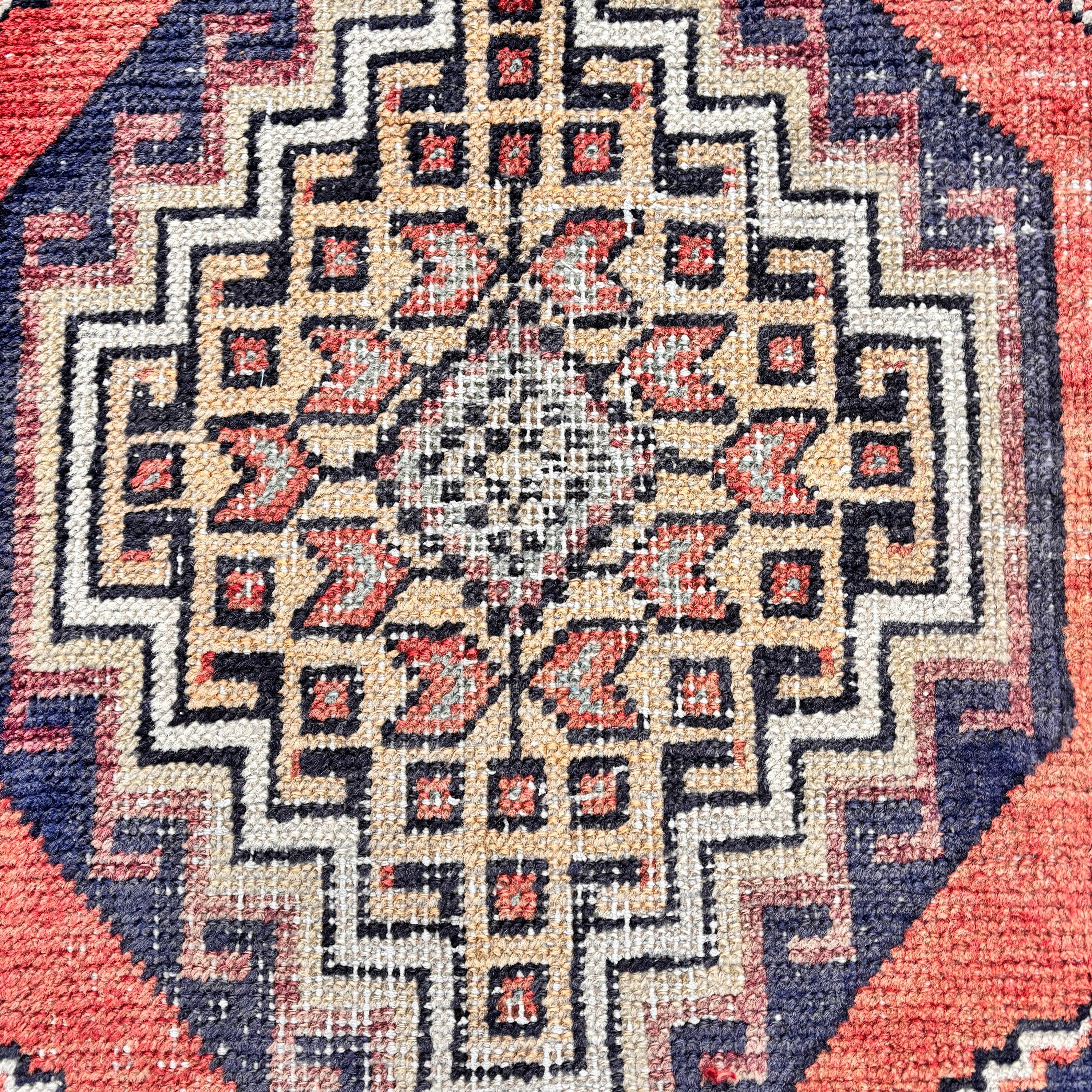 Handwoven Rug, Rugs for Kitchen, Red Anatolian Rug, Entry Rug, Oushak Rug, Turkish Rugs, Vintage Rugs, Nursery Rugs, 1.5x2.9 ft Small Rugs