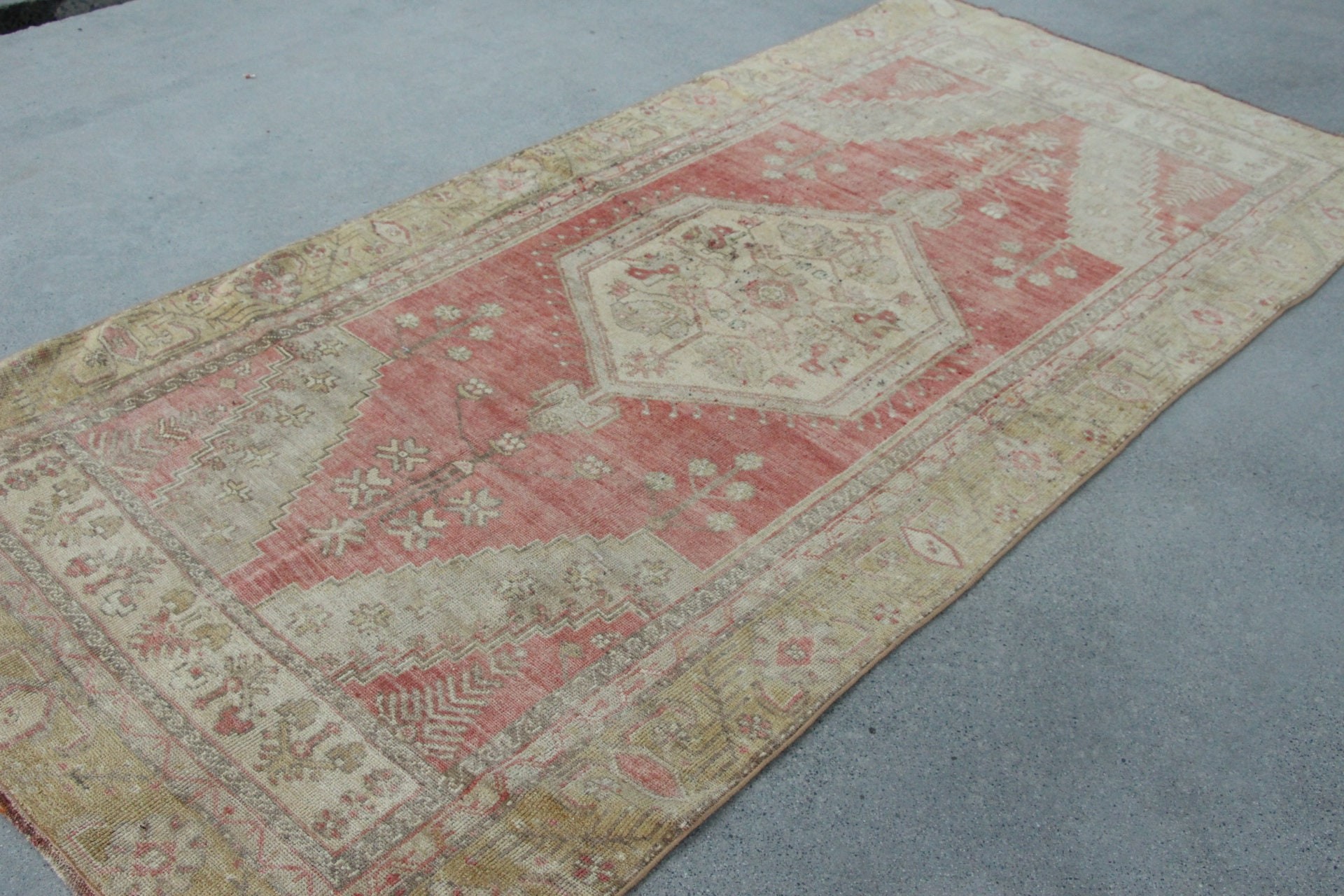 Vintage Rug, Turkish Rugs, Bedroom Rugs, Floor Rug, Red  4x8.3 ft Area Rug, Moroccan Rug, Rugs for Bedroom