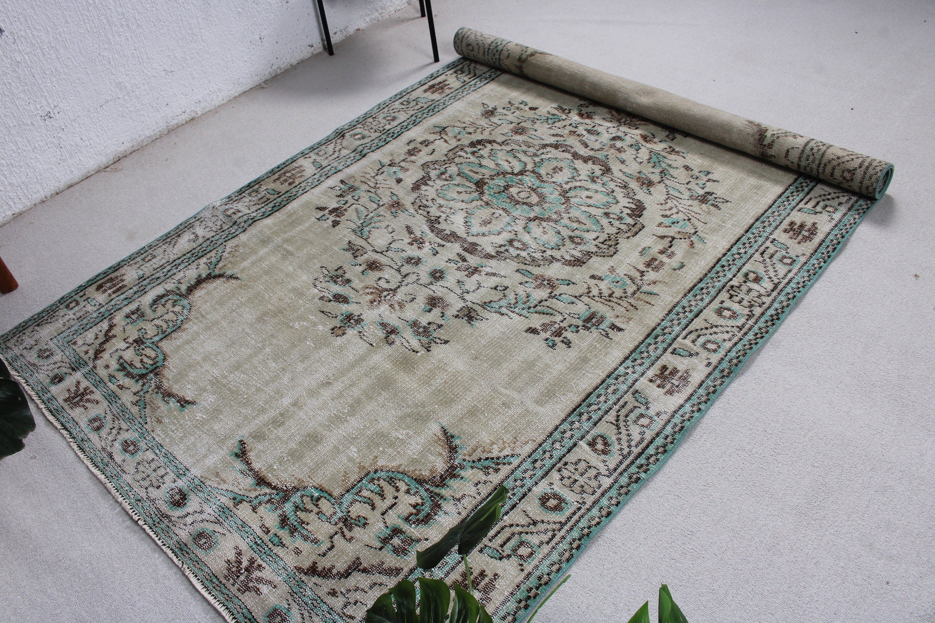 Yatak Odası Halıları, Kahverengi Açıklama Halıları, Anadolu Halısı, Türk Halısı, 5x8,4 ft Büyük Halı, Vintage Halılar, Oryantal Halılar, Büyük Oushak Halıları