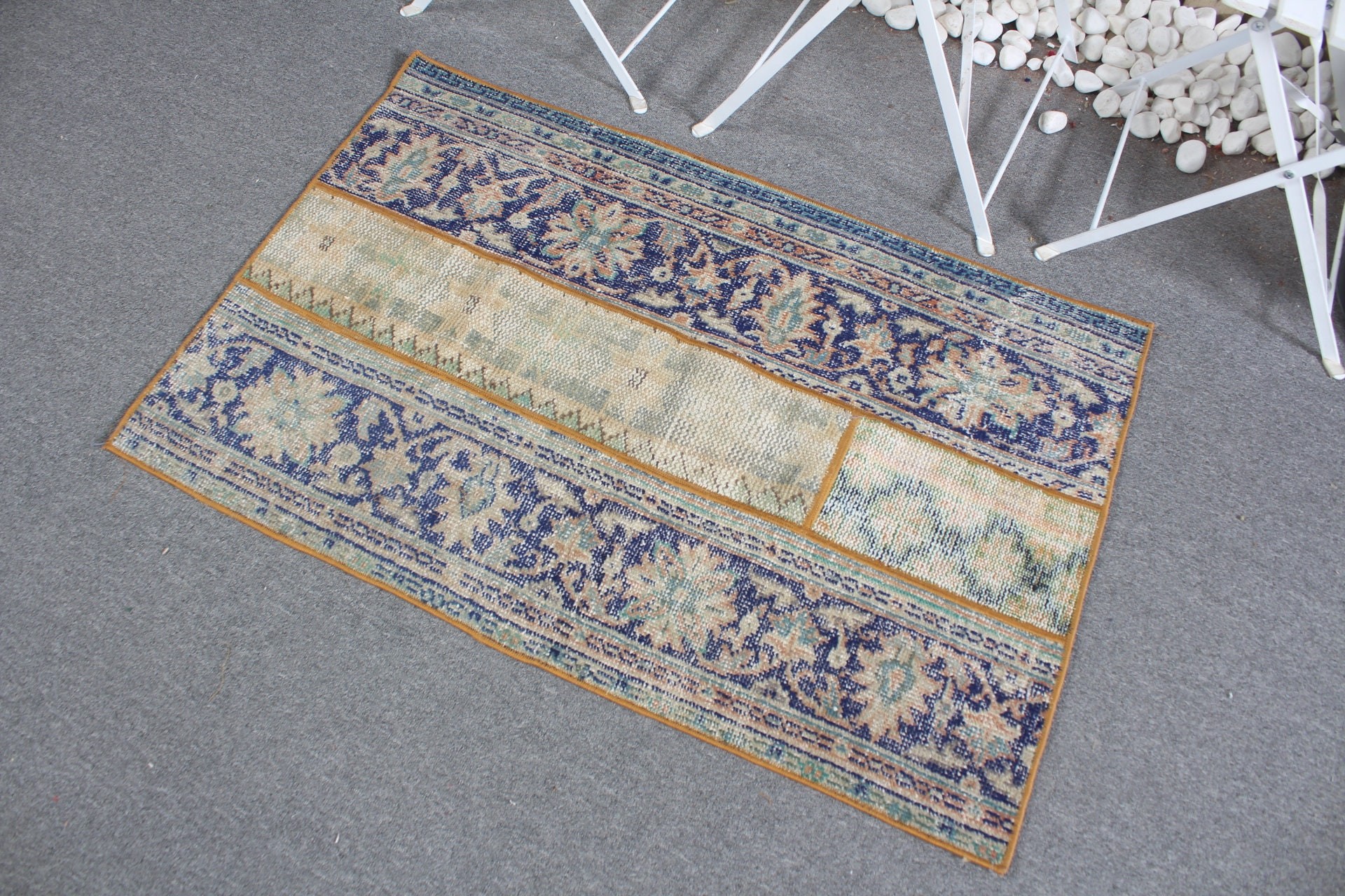 Floor Rugs, Vintage Rug, Turkish Rug, Blue Bedroom Rugs, 2.5x3.7 ft Small Rug, Rugs for Nursery, Car Mat Rug, Entry Rugs