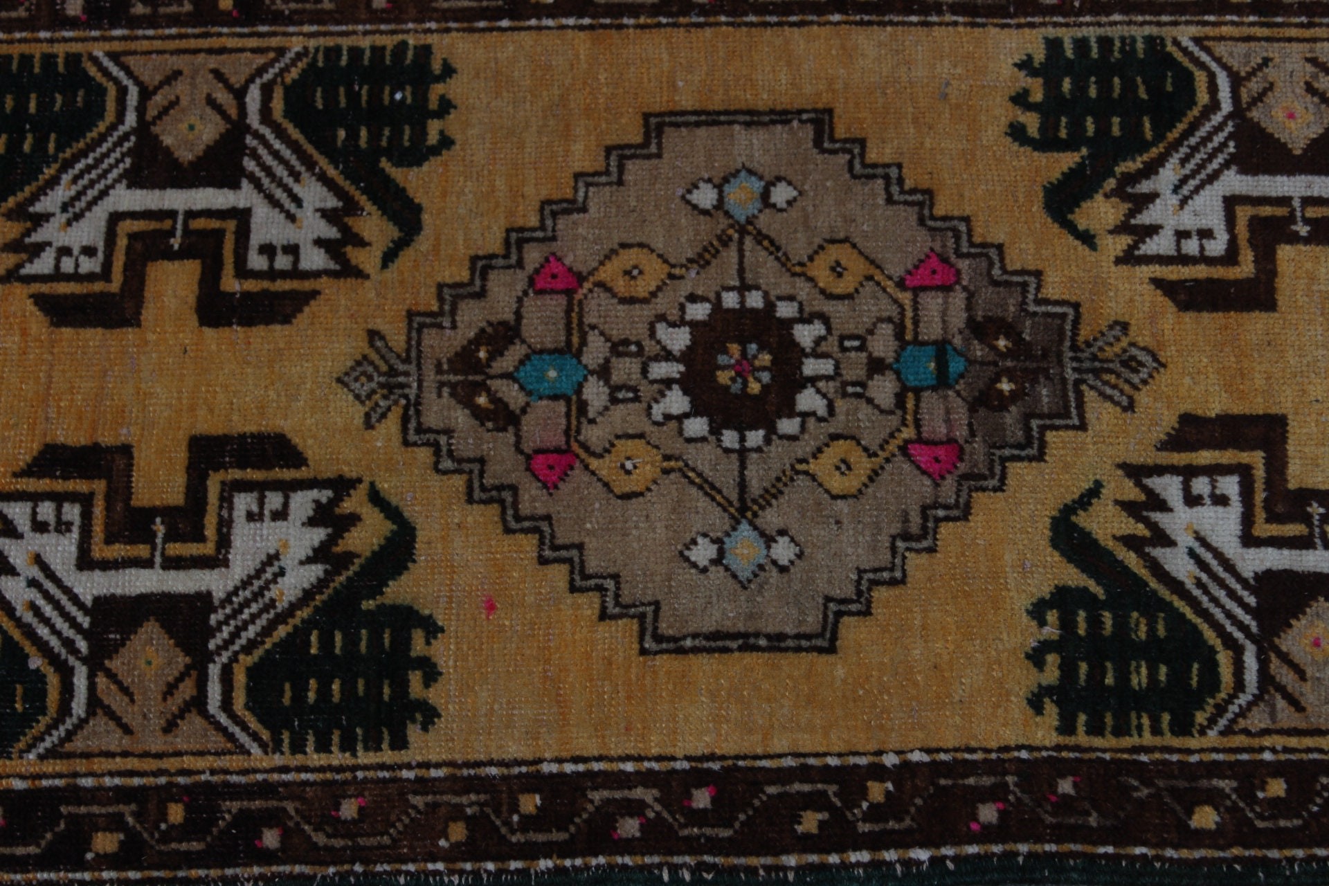 Türk Halısı, Vintage Halı, 1.6x3.2 ft Küçük Halı, Yatak Odası Halıları, Mutfak Halıları, Boho Halıları, Sarı Ev Dekor Halısı, Araba Paspas Halıları