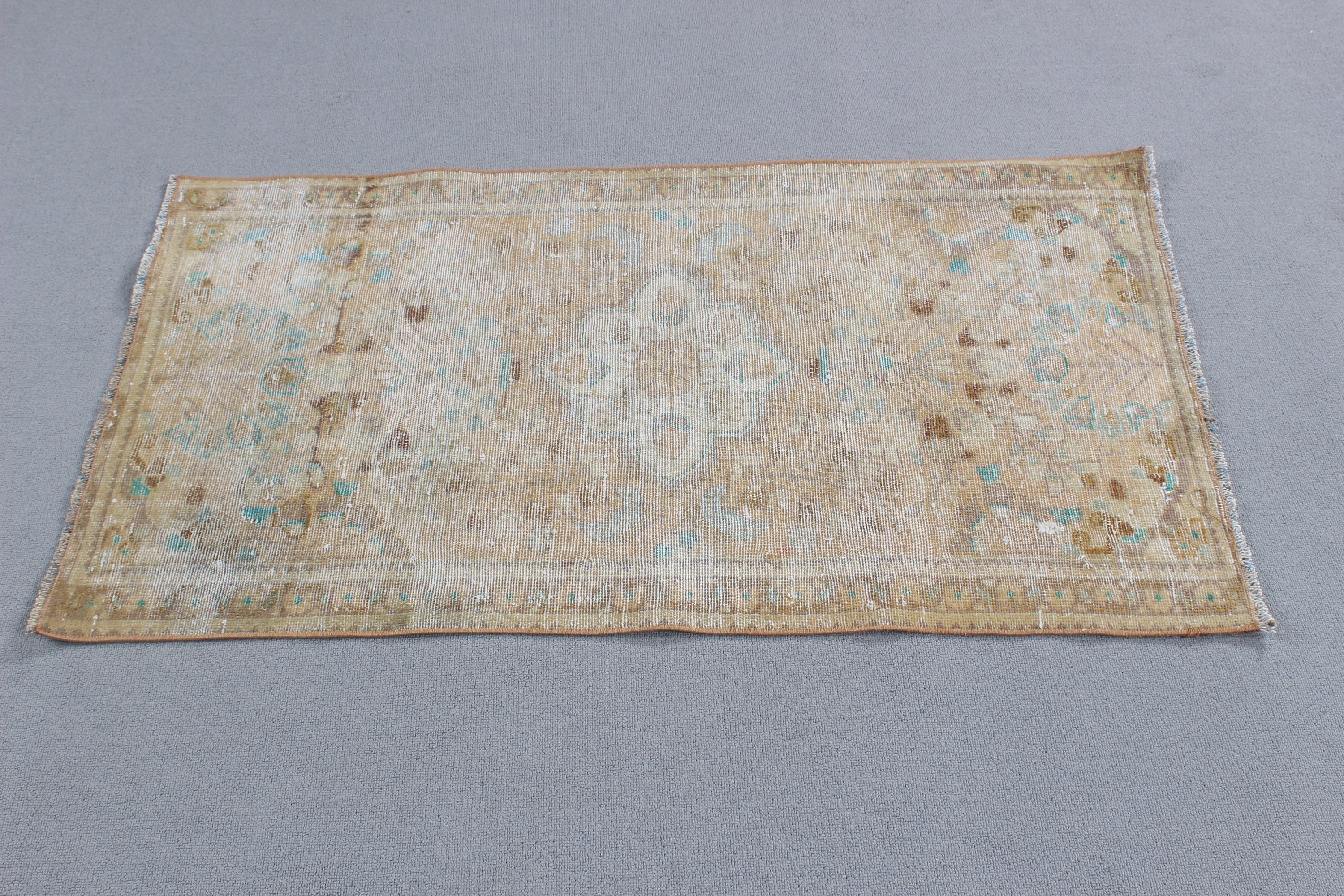 Küçük Boho Halıları, Paspas Halıları, Dış Mekan Halıları, Lüks Halı, Vintage Halı, Türk Halısı, Yatak Odası Halıları, Bej 2.2x3.9 ft Küçük Halı