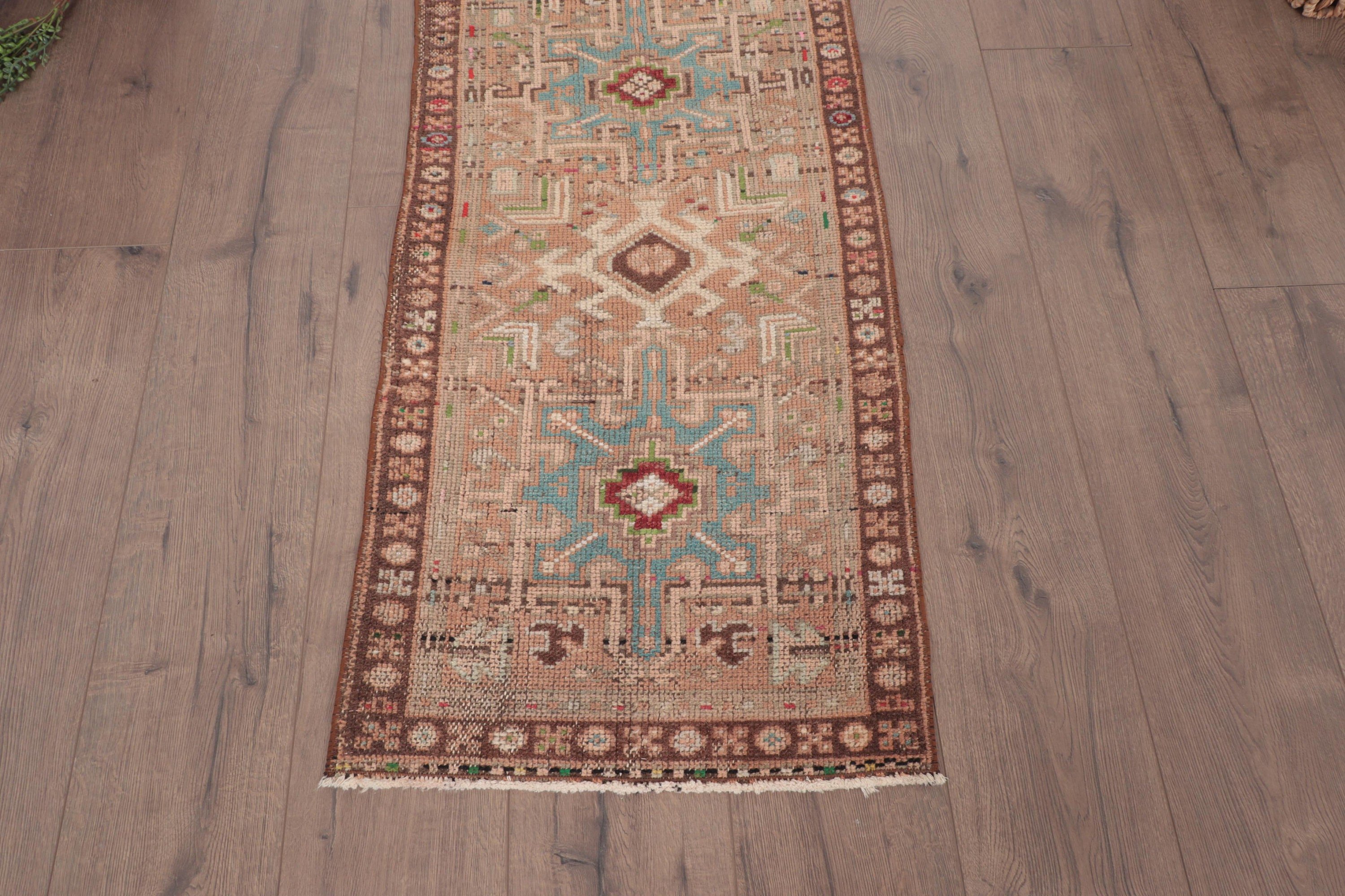 Kahverengi Lüks Halı, Koridor Halısı, Estetik Halılar, Antika Halılar, 1.7x5.1 ft Runner Halısı, Merdiven Halıları, Türk Halıları, Vintage Halı, Havalı Halılar