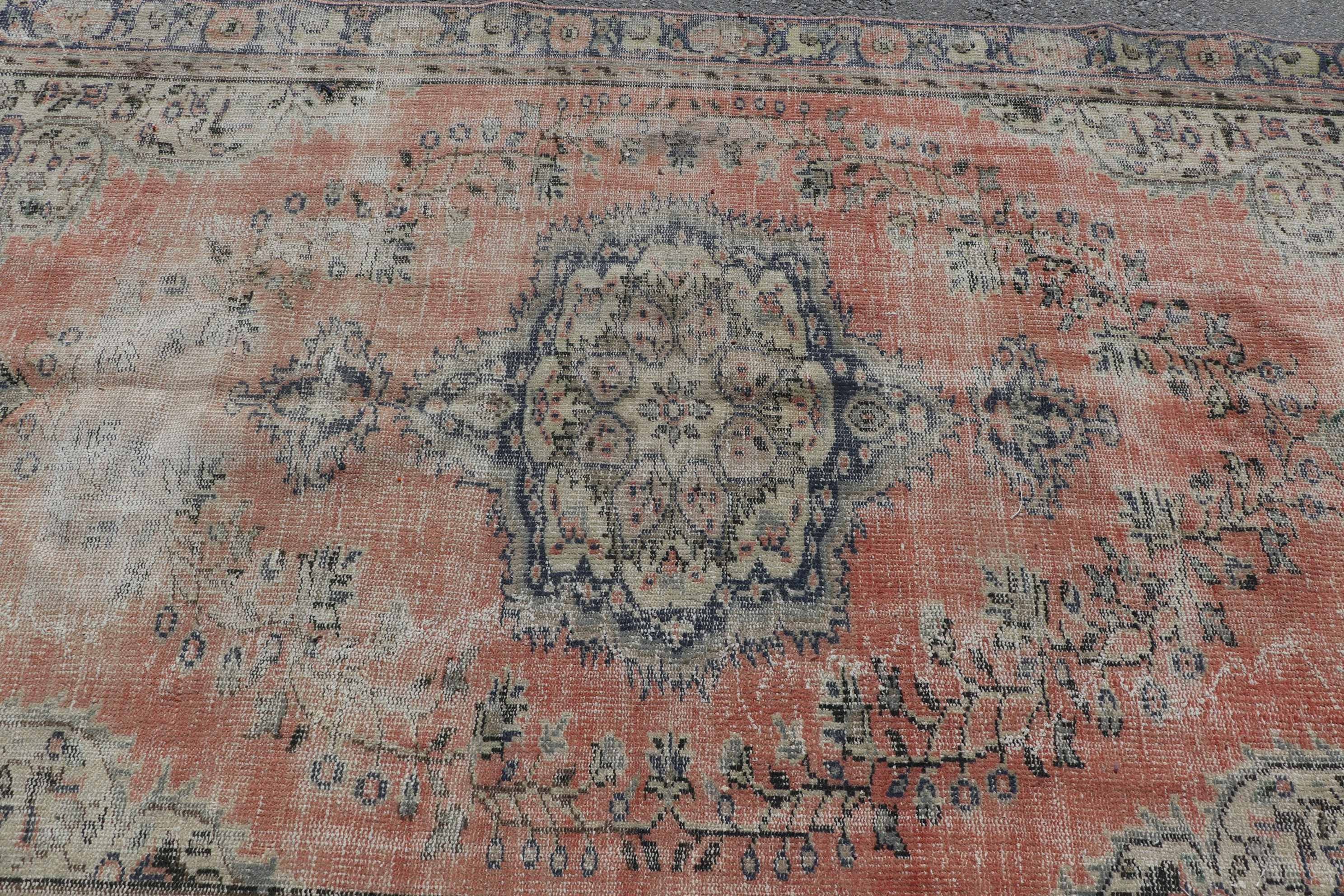 Antika Halı, Kırmızı Oryantal Halı, Yatak Odası Halıları, Oturma Odası Halısı, Vintage Halı, Yemek Odası Halıları, Türk Halısı, 5x8,7 ft Büyük Halı, Havalı Halı