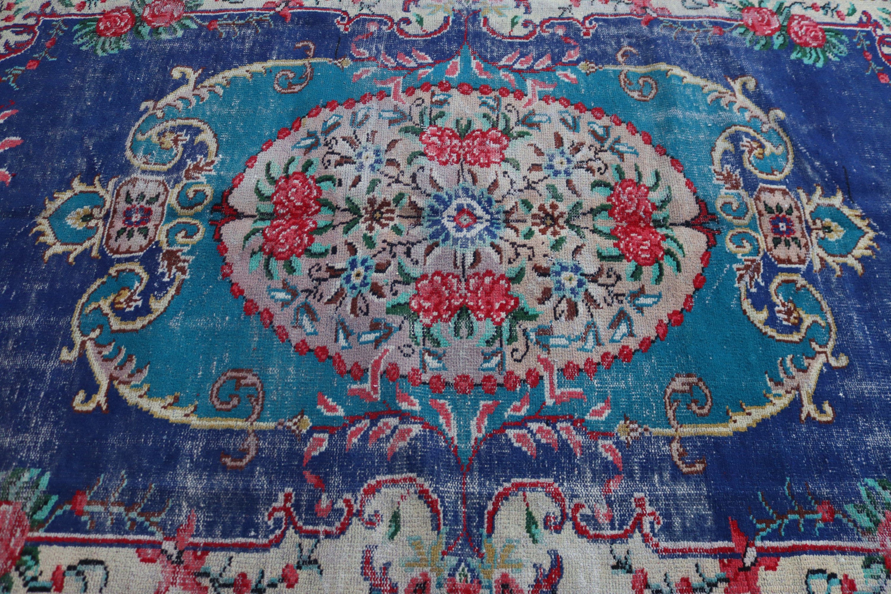 Cool Rugs, 7x11 ft Oversize Rugs, Office Rug, Dining Room Rugs, Neutral Rugs, Living Room Rugs, Blue Floor Rugs, Turkish Rugs, Vintage Rugs