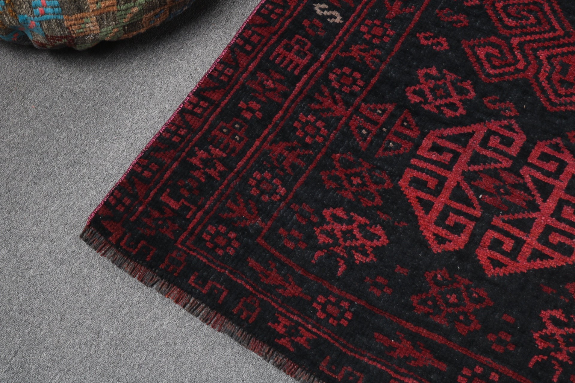 Anatolian Rugs, Hallway Rug, Vintage Rug, Turkish Rugs, Ethnic Rug, 3.1x10.4 ft Runner Rugs, Cool Rugs, Kitchen Rug, Black Wool Rug