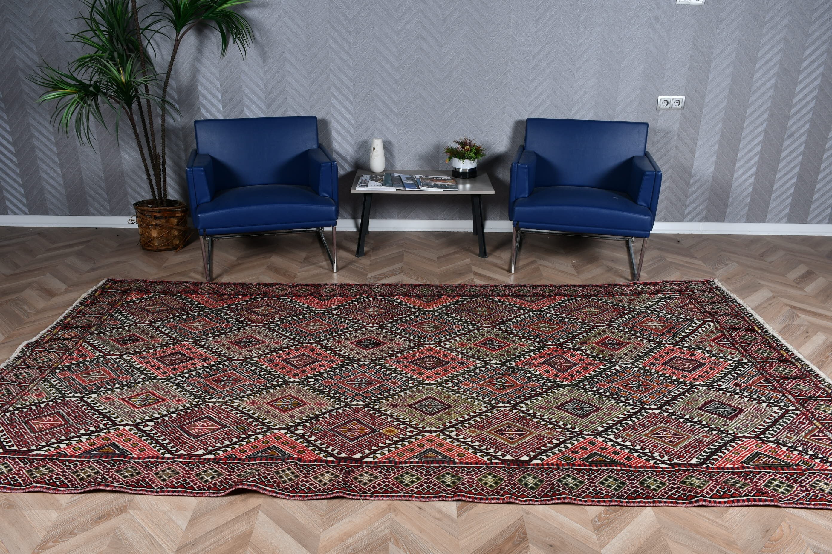 Living Room Rug, Vintage Rug, Turkish Rug, Salon Rug, Moroccan Rug, Beige Bedroom Rug, Kilim, 5.2x10.7 ft Large Rugs