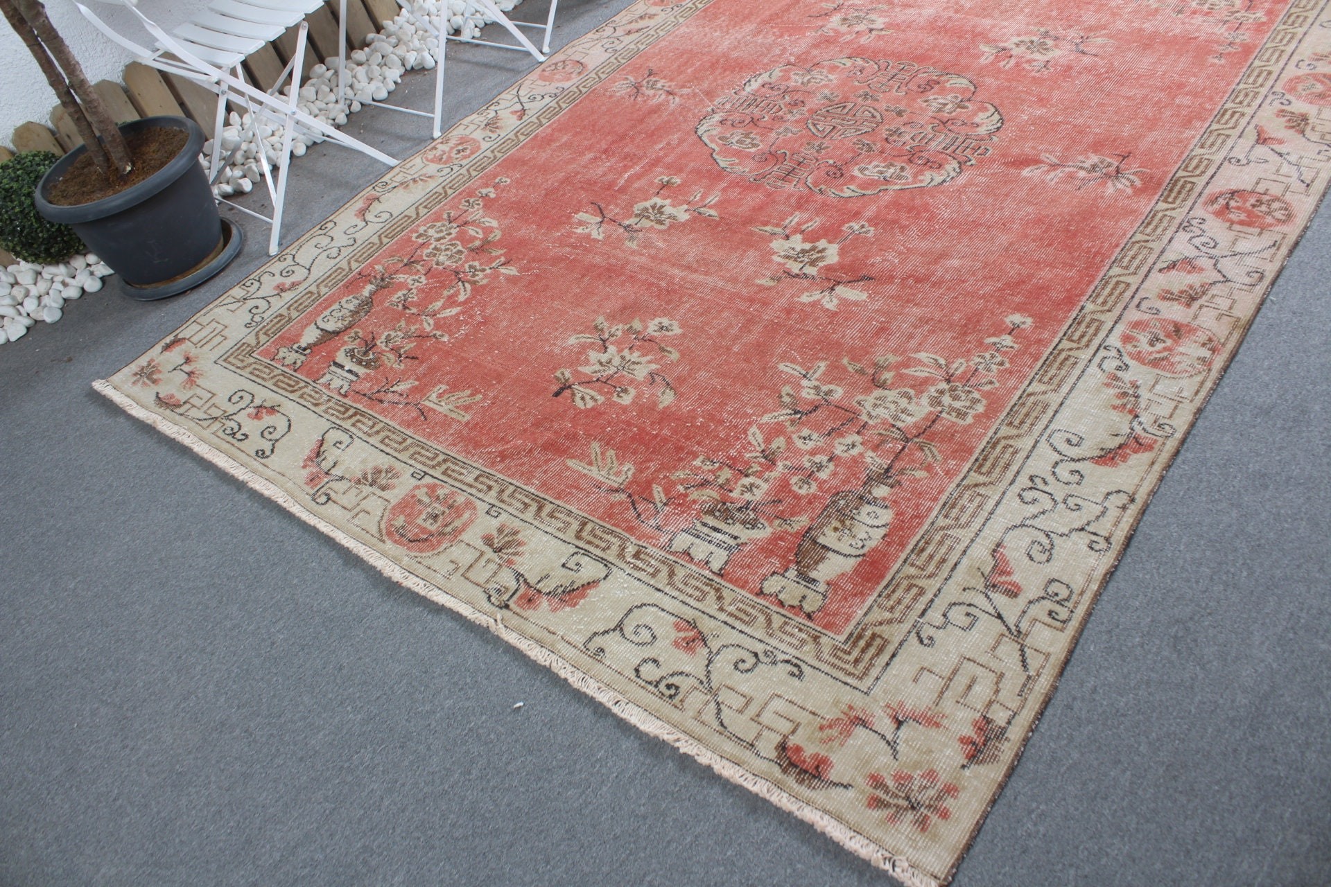 Bedroom Rug, Antique Rugs, Salon Rugs, Turkish Rugs, Floor Rug, 6.4x9.7 ft Large Rug, Vintage Rug, Red Cool Rug, Rugs for Dining Room