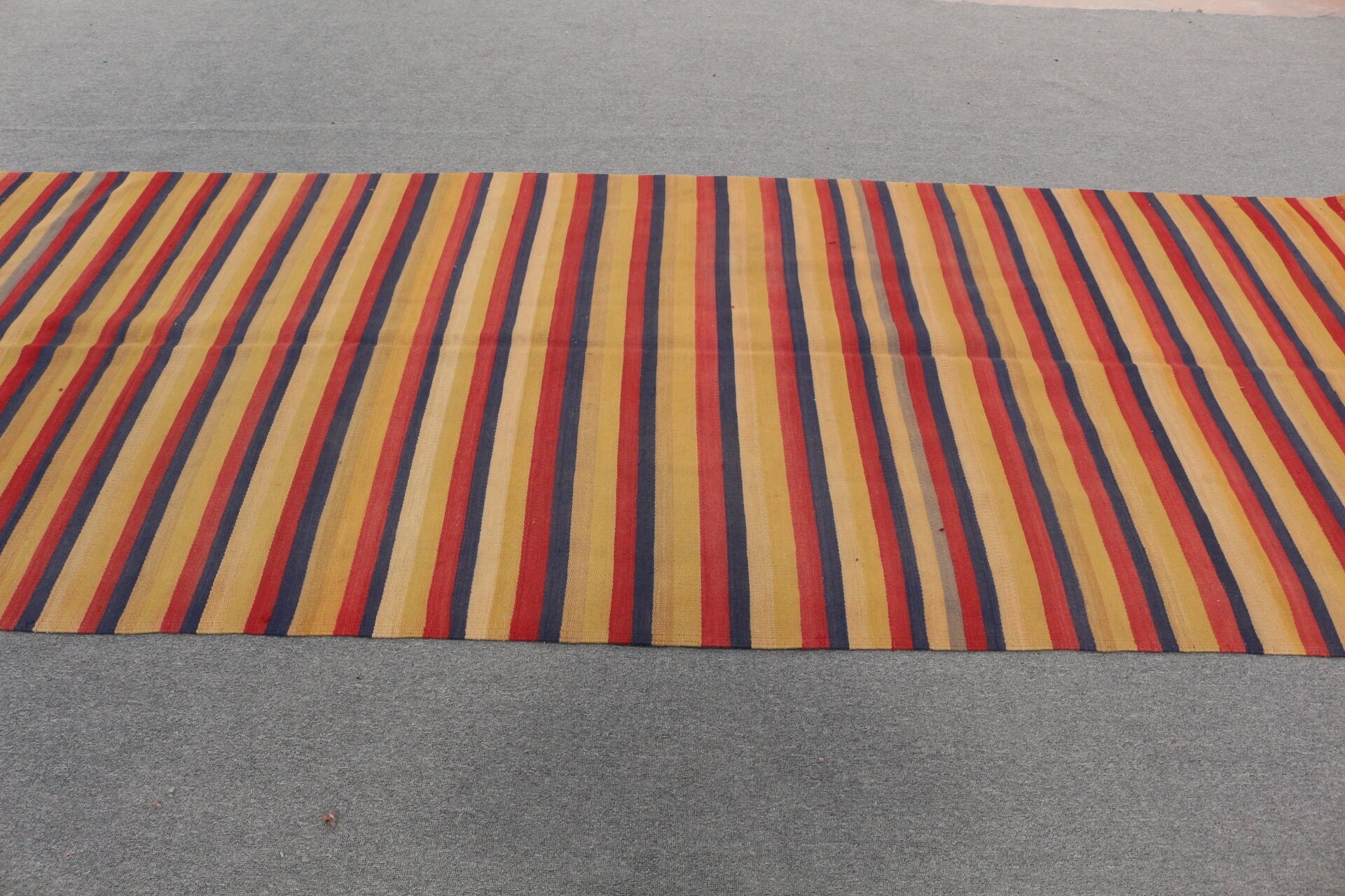 Türk Halısı, Oryantal Halı, Yatak Odası Halısı, Kilim, Oturma Odası Halısı, Turuncu 4.5x11 ft Büyük Halı, Vintage Halı