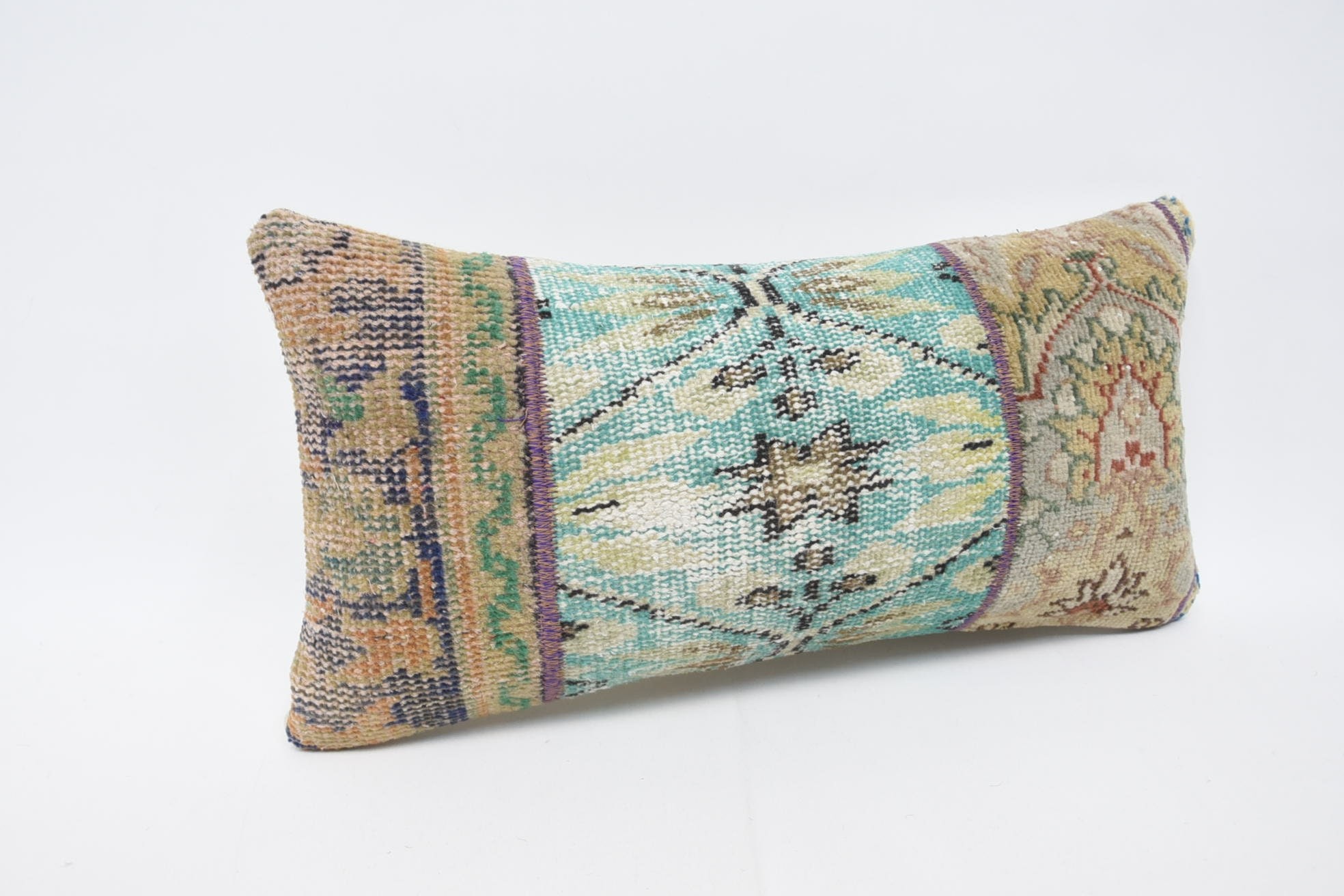 Ethnic Throw Pillow, Indoor Pillow, 12"x24" Green Pillow, Vintage Pillow, Kilim Pillow, Decorative Pillow, Gift Pillow