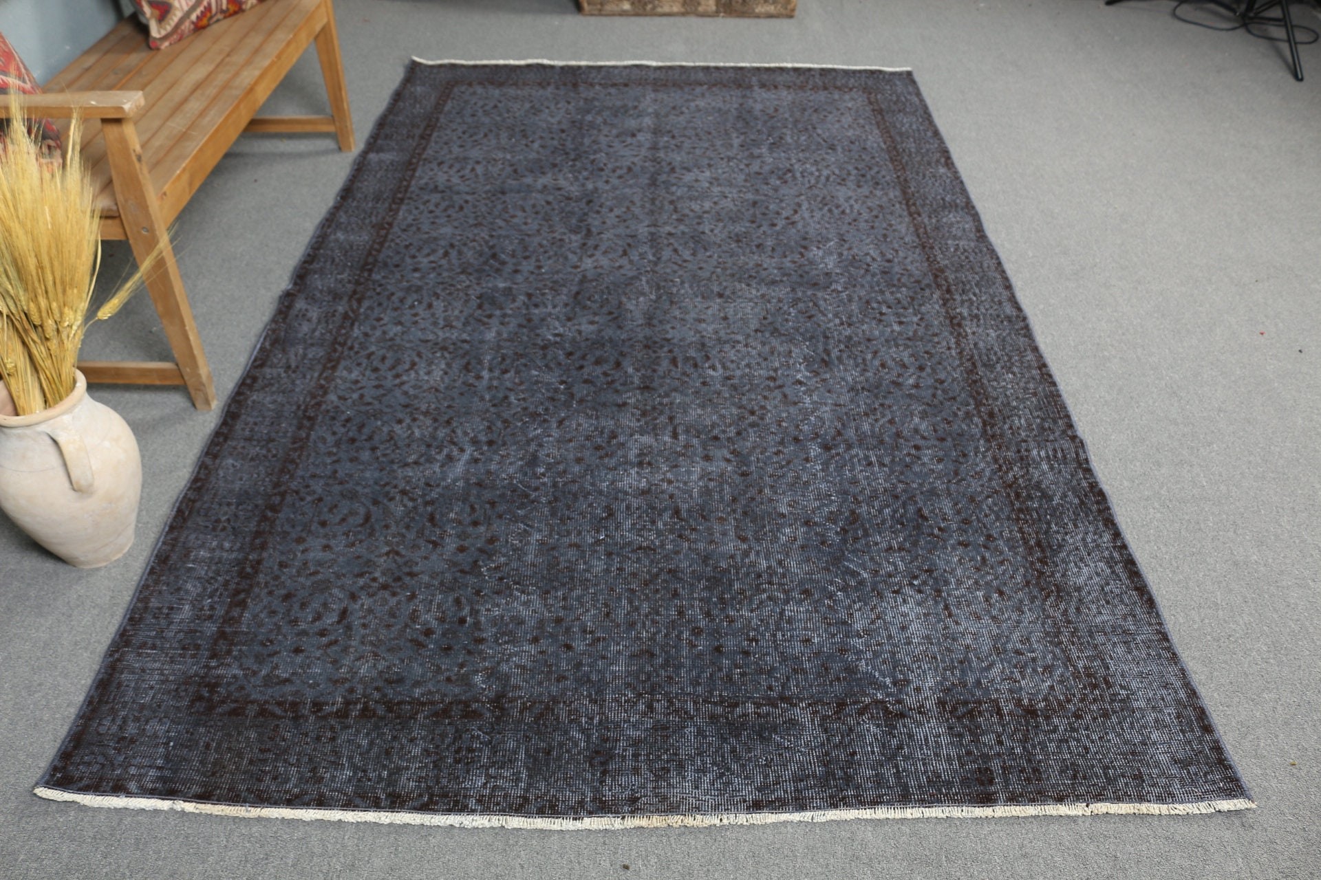 Vintage Halı, Ev Dekorasyonu Halısı, Yatak Odası Halıları, Oturma Odası Halıları, Anadolu Halısı, Gri Soğuk Halı, Türk Halıları, El Dokuma Halısı, 5.5x9 ft Büyük Halı