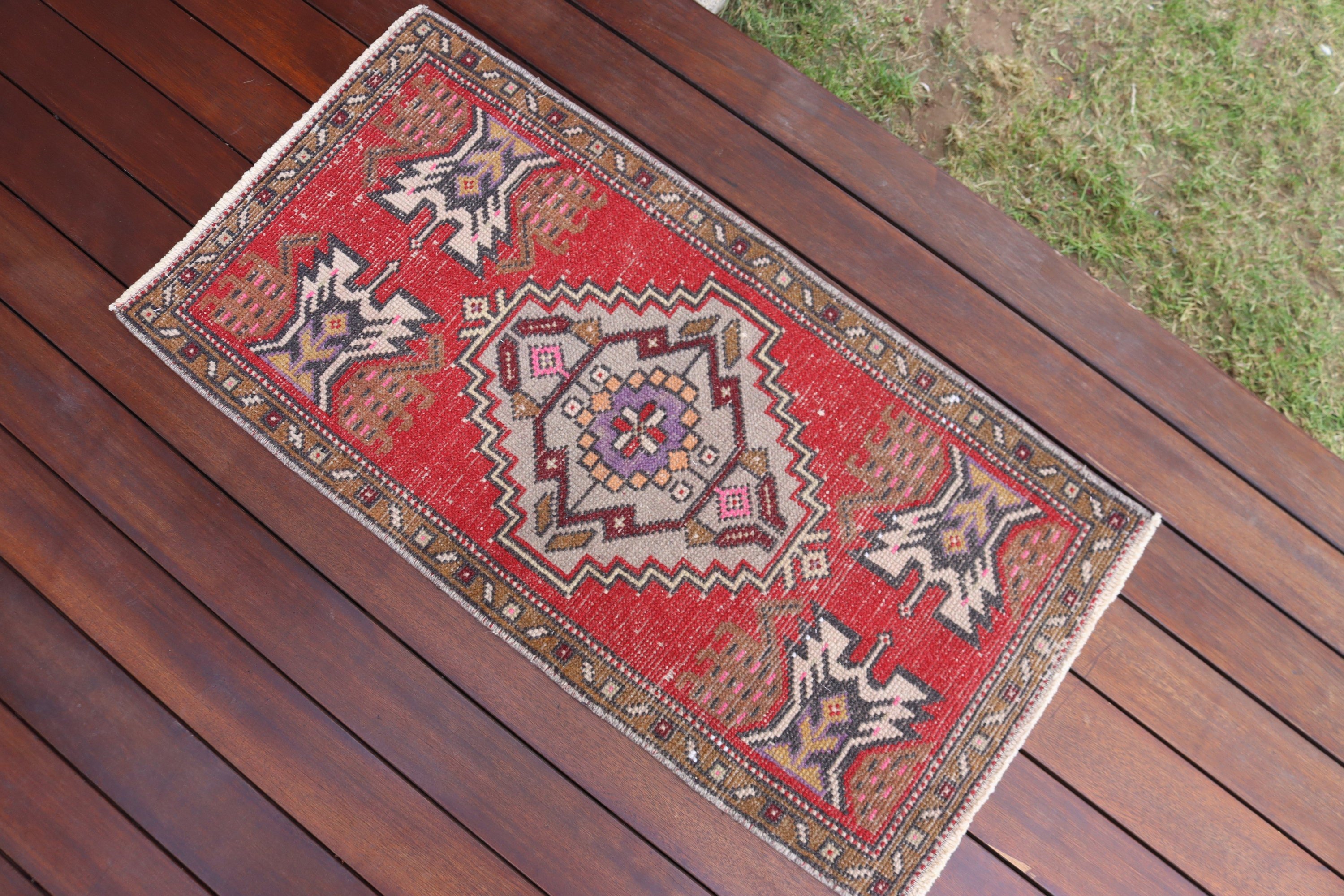 Wall Hanging Rugs, Boho Rug, Small Area Rug, Vintage Rug, Oriental Rug, Red Statement Rugs, 1.6x3.1 ft Small Rug, Turkish Rug, Moroccan Rug