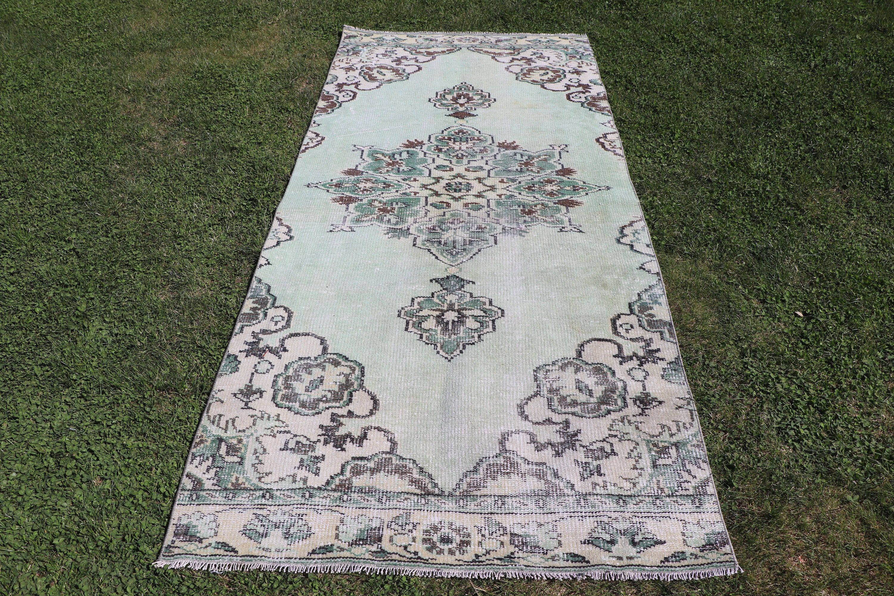 Yeşil El Dokuma Halılar, 3.7x8.4 ft Alan Halıları, Türk Halısı, Aztek Halıları, Vintage Halılar, Yemek Odası Halıları, Antika Halı, Mutfak Halıları, Yatak Odası Halıları