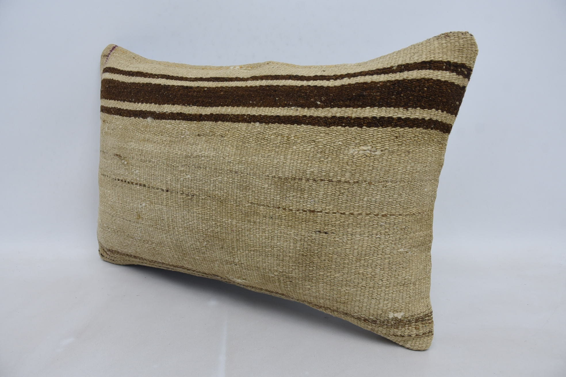 16"x24" Beige Pillow, Kilim Cushion Sham, Kilim Pillow, Ethnical Kilim Rug Pillow, Decorative Bolster Pillow Cover