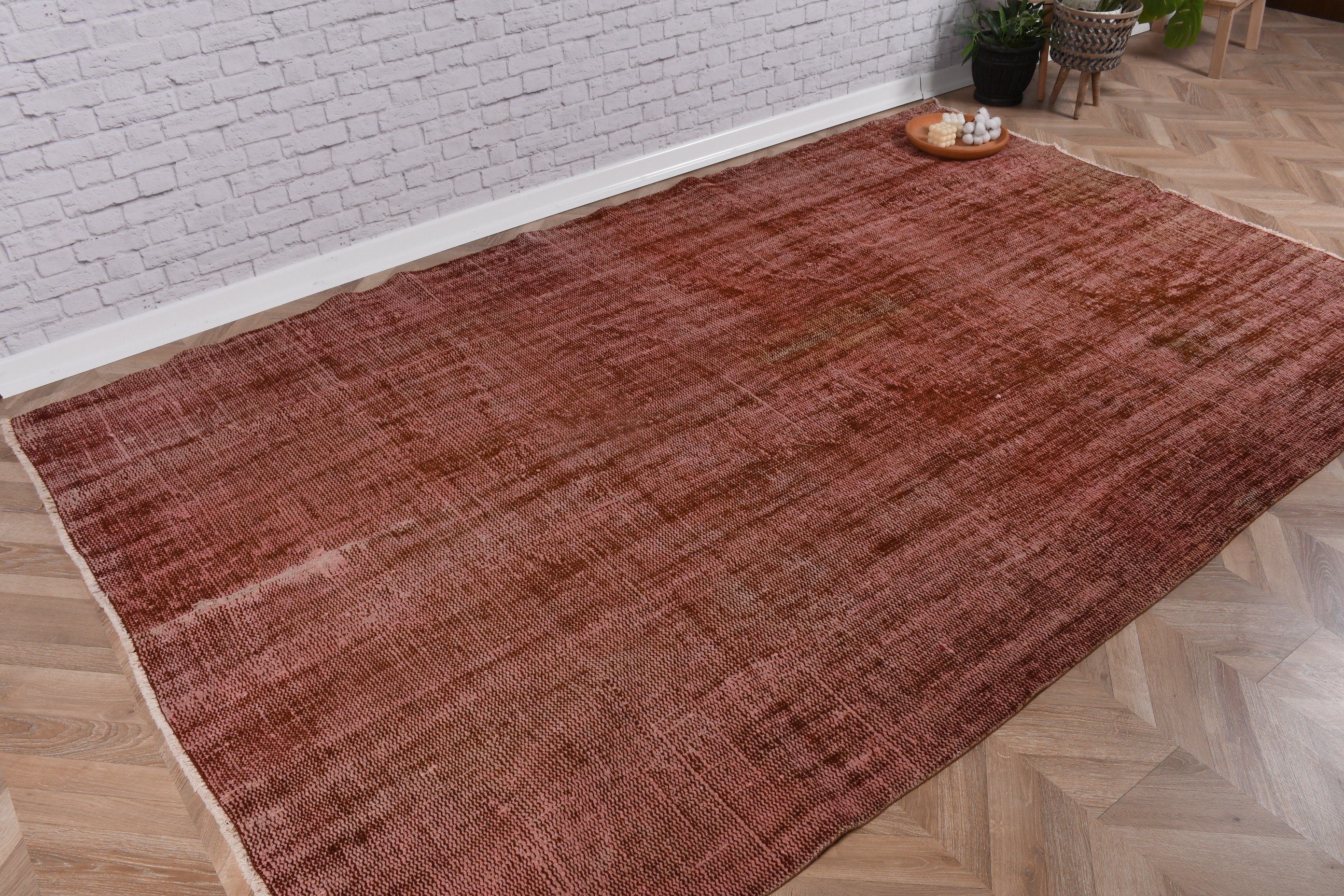 Turkish Rugs, Orange Wool Rug, Vintage Rug, Boho Rugs, Luxury Rug, 5.7x8.9 ft Large Rug, Large Area Rug Rugs, Large Boho Rugs, Bedroom Rug