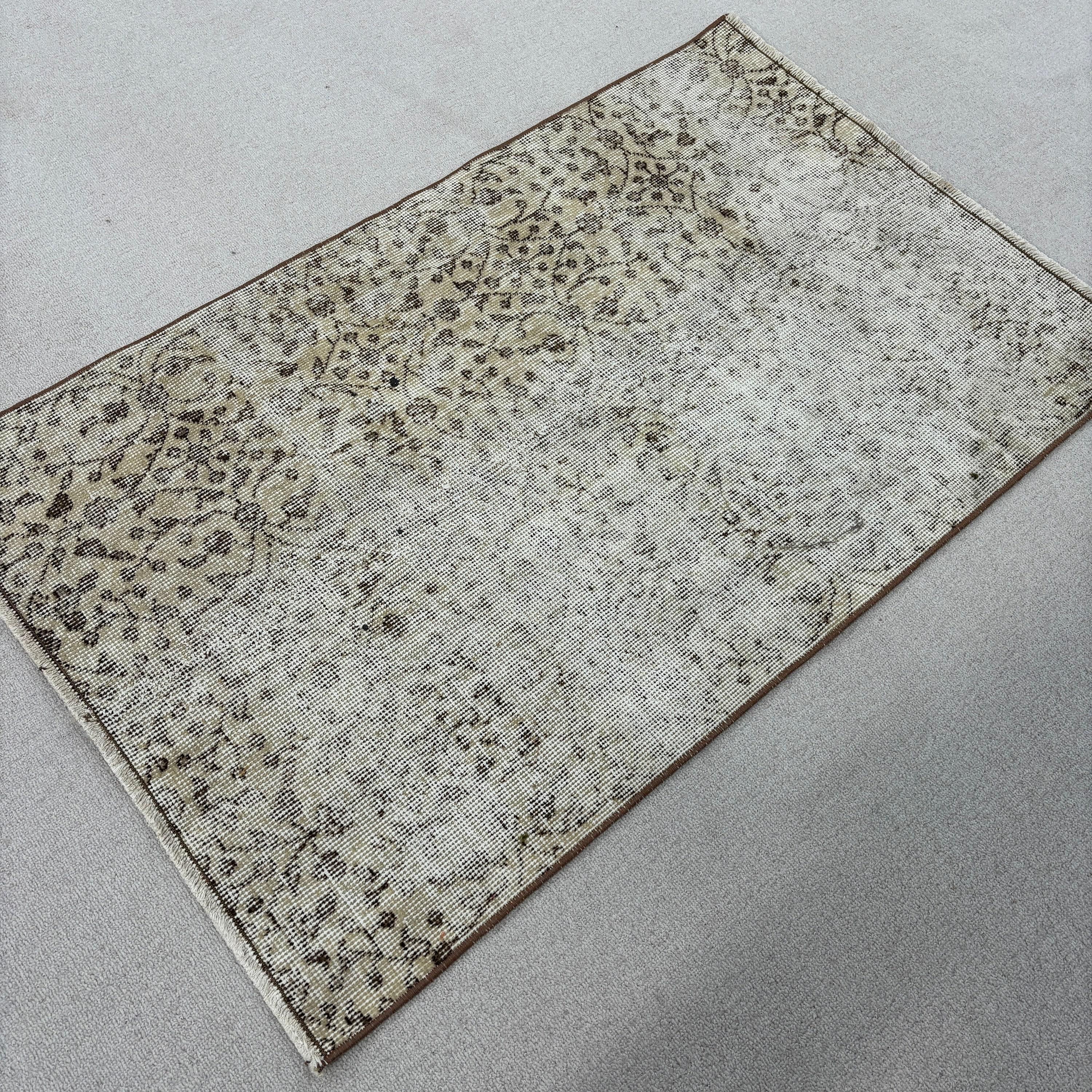 Oushak Halıları, Bej Yün Halıları, Kapı Paspası Halıları, Giriş Halısı, 2,6x4,2 ft Küçük Halılar, Araba Paspas Halıları, Boho Halısı, Vintage Halı, Türk Halısı