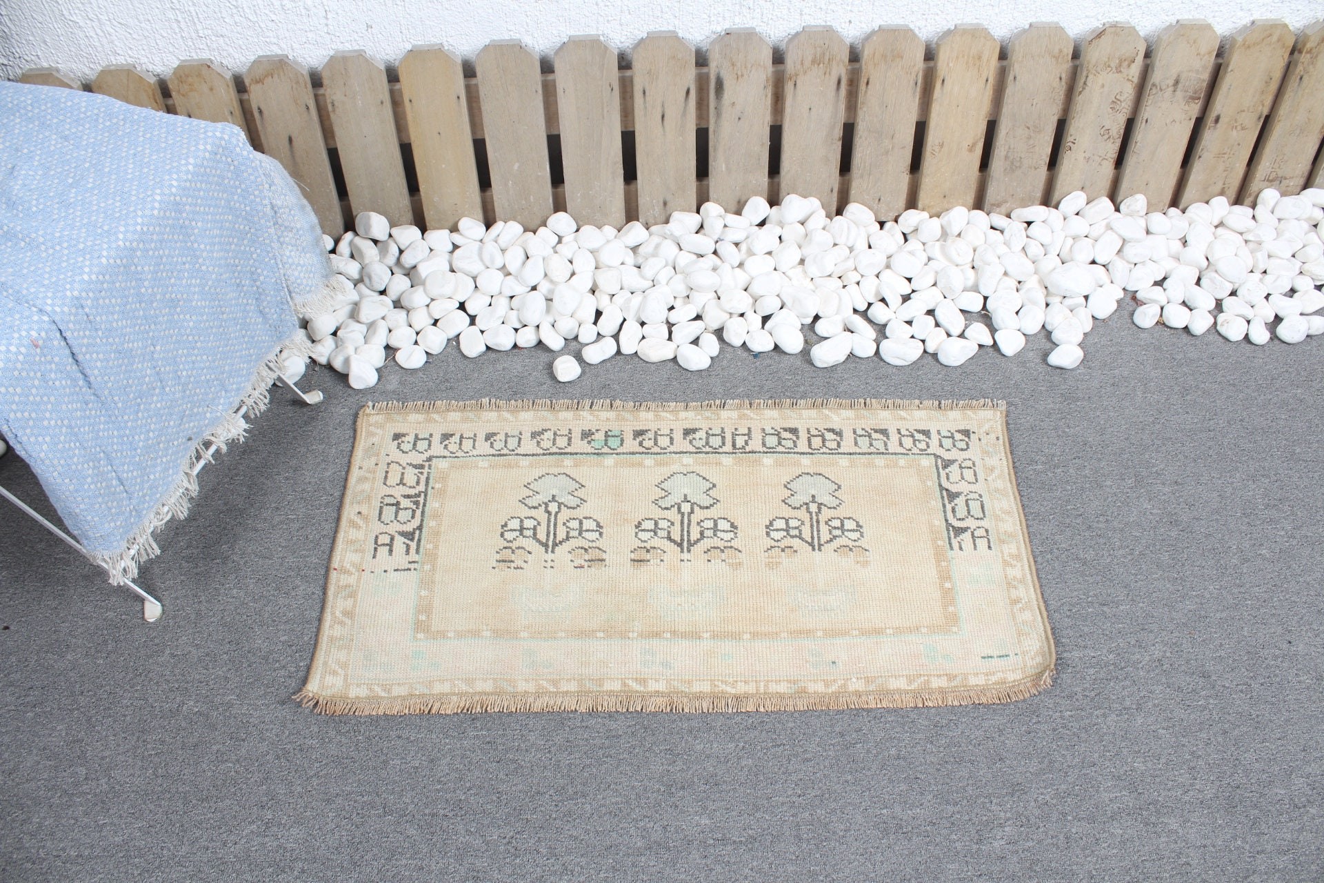 Turkish Rug, Beige  3x1.4 ft Small Rugs, Cool Rugs, Nursery Rug, Hand Woven Rugs, Vintage Rug, Car Mat Rug